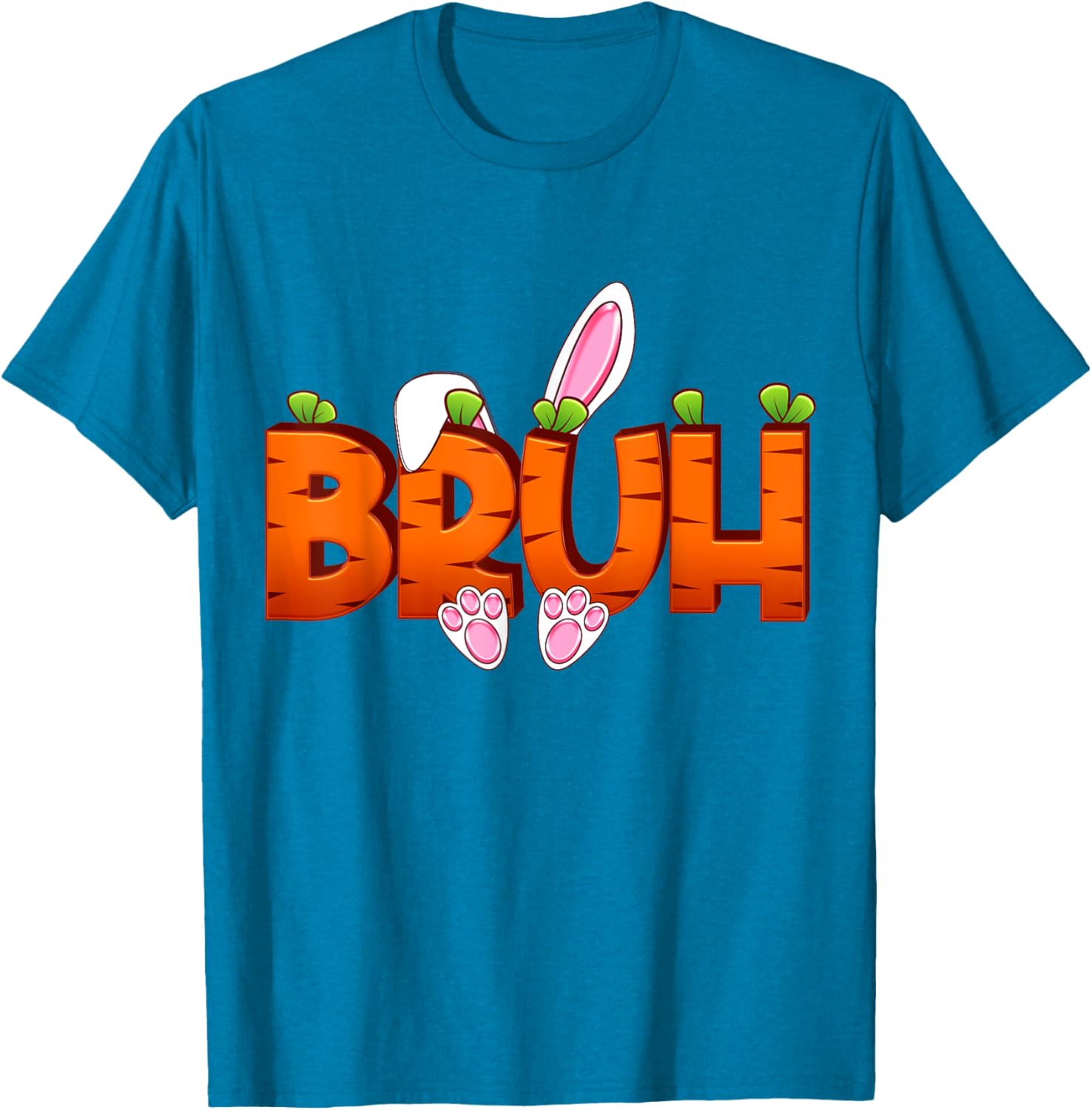 Bruh Easter Day Carrot Bunny Greeting Teens Boys Kids Men T-Shirt