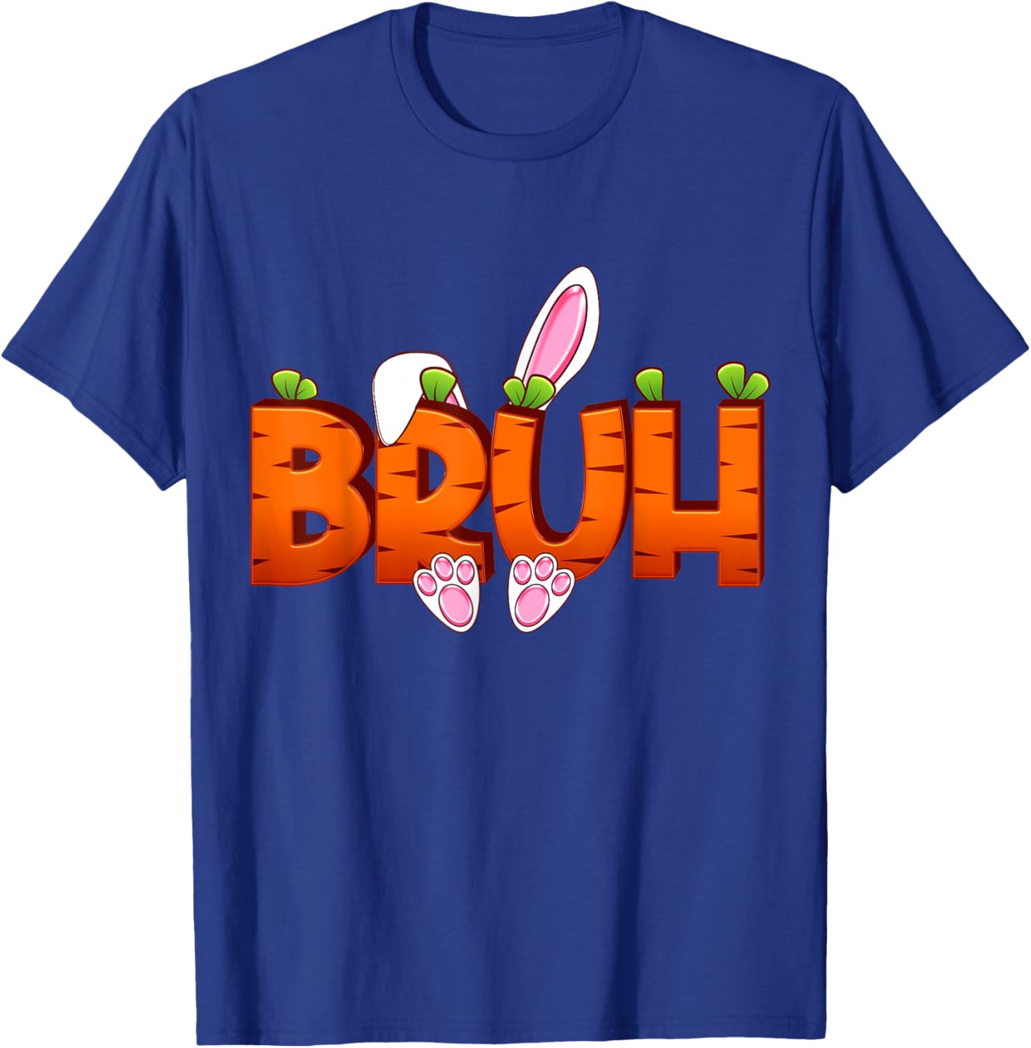 Bruh Easter Day Carrot Bunny Greeting Teens Boys Kids Men T-Shirt