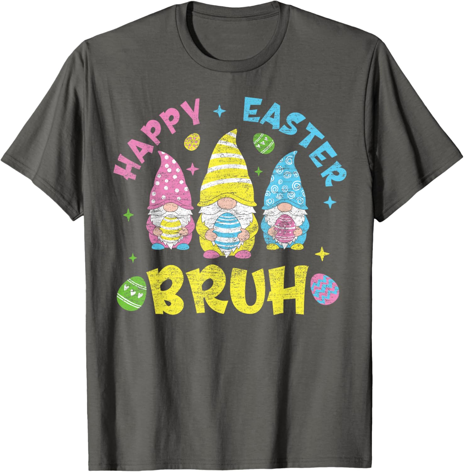 Bruh Easter Day Funny Rabbit Bunny Happy Easter Gnomes Bruh T-Shirt