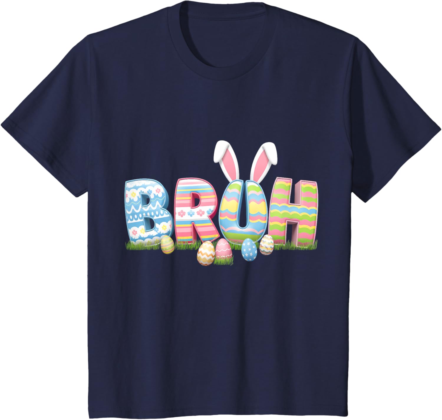 Bruh Easter Day Meme Funny Teen Boys Girl Egg Hunting Rabbit T-Shirt