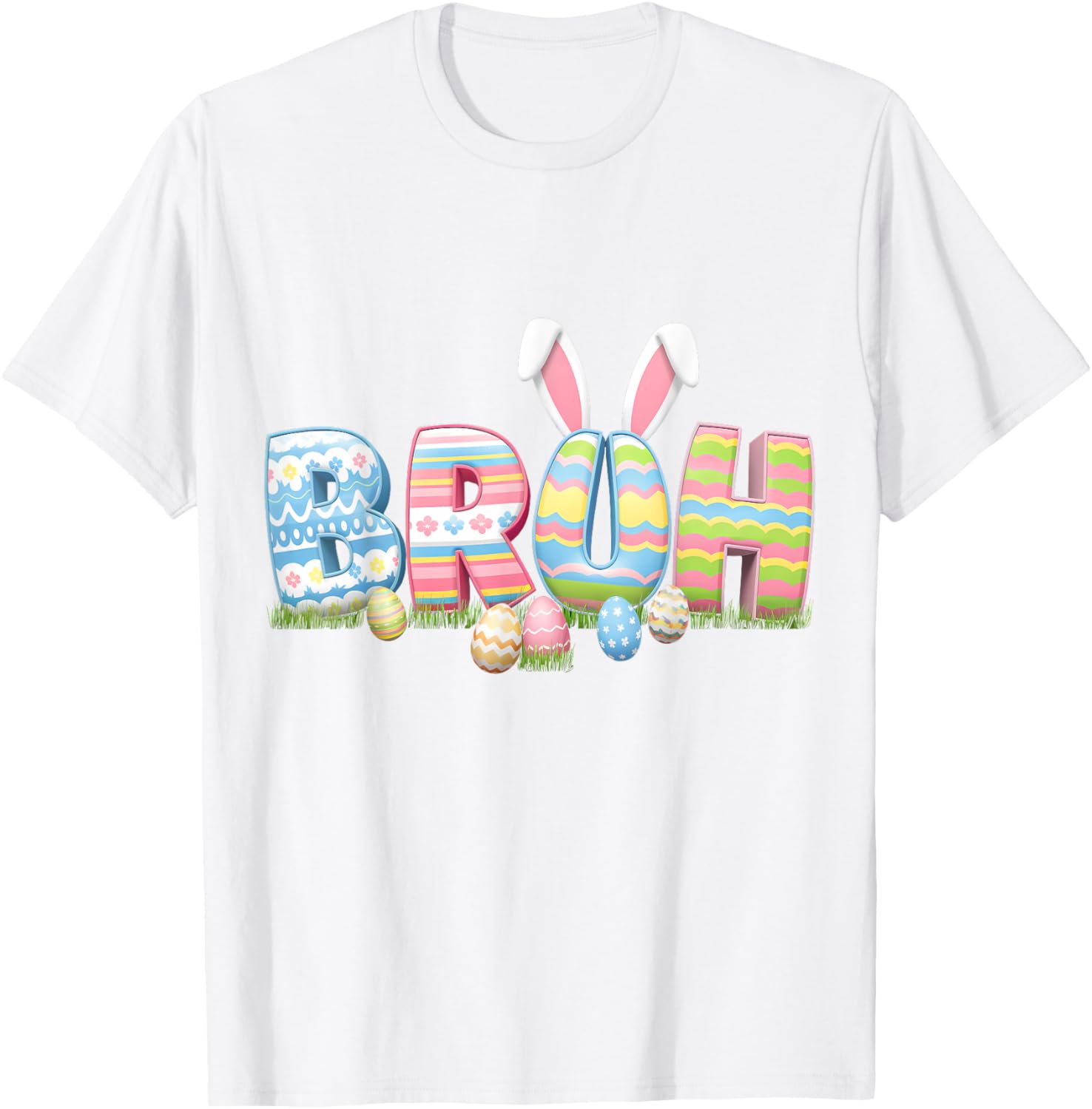 Bruh Easter Day Meme Funny Teen Boys Girl Egg Hunting Rabbit T-Shirt