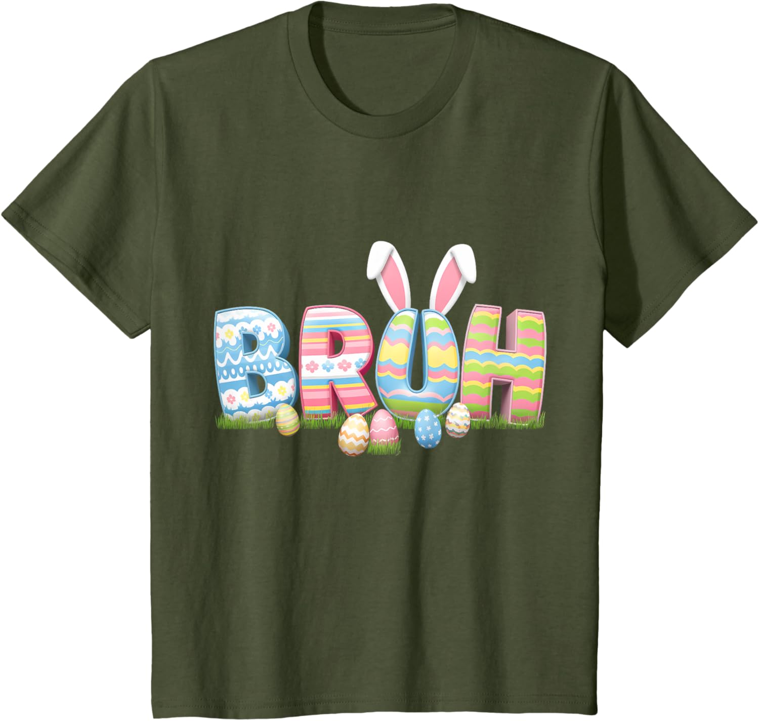 Bruh Easter Day Meme Funny Teen Boys Girl Egg Hunting Rabbit T-Shirt