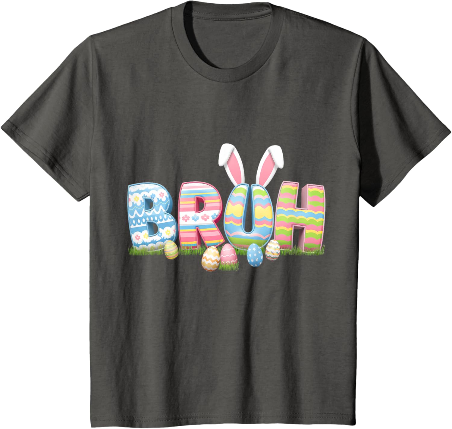 Bruh Easter Day Meme Funny Teen Boys Girl Egg Hunting Rabbit T-Shirt