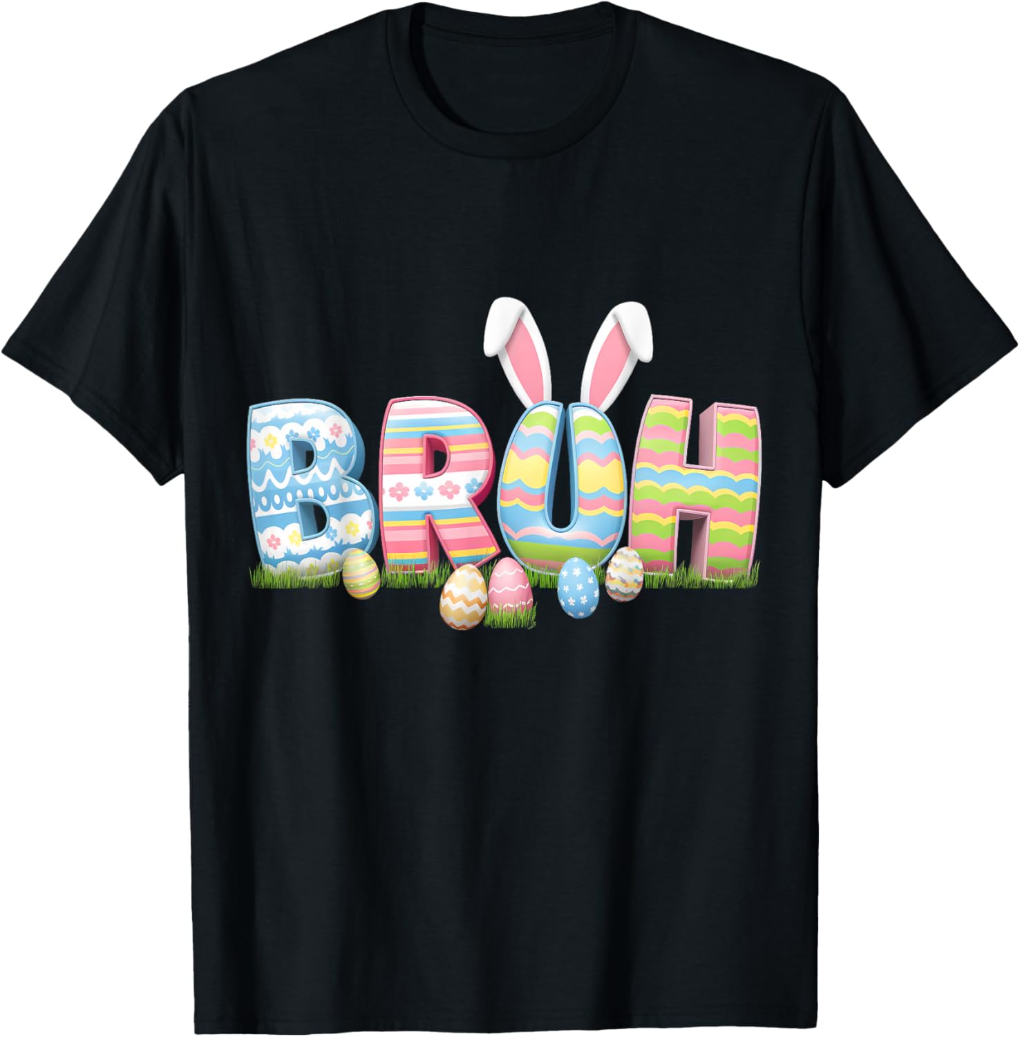 Bruh Easter Day Meme Funny Teen Boys Girl Egg Hunting Rabbit T-Shirt