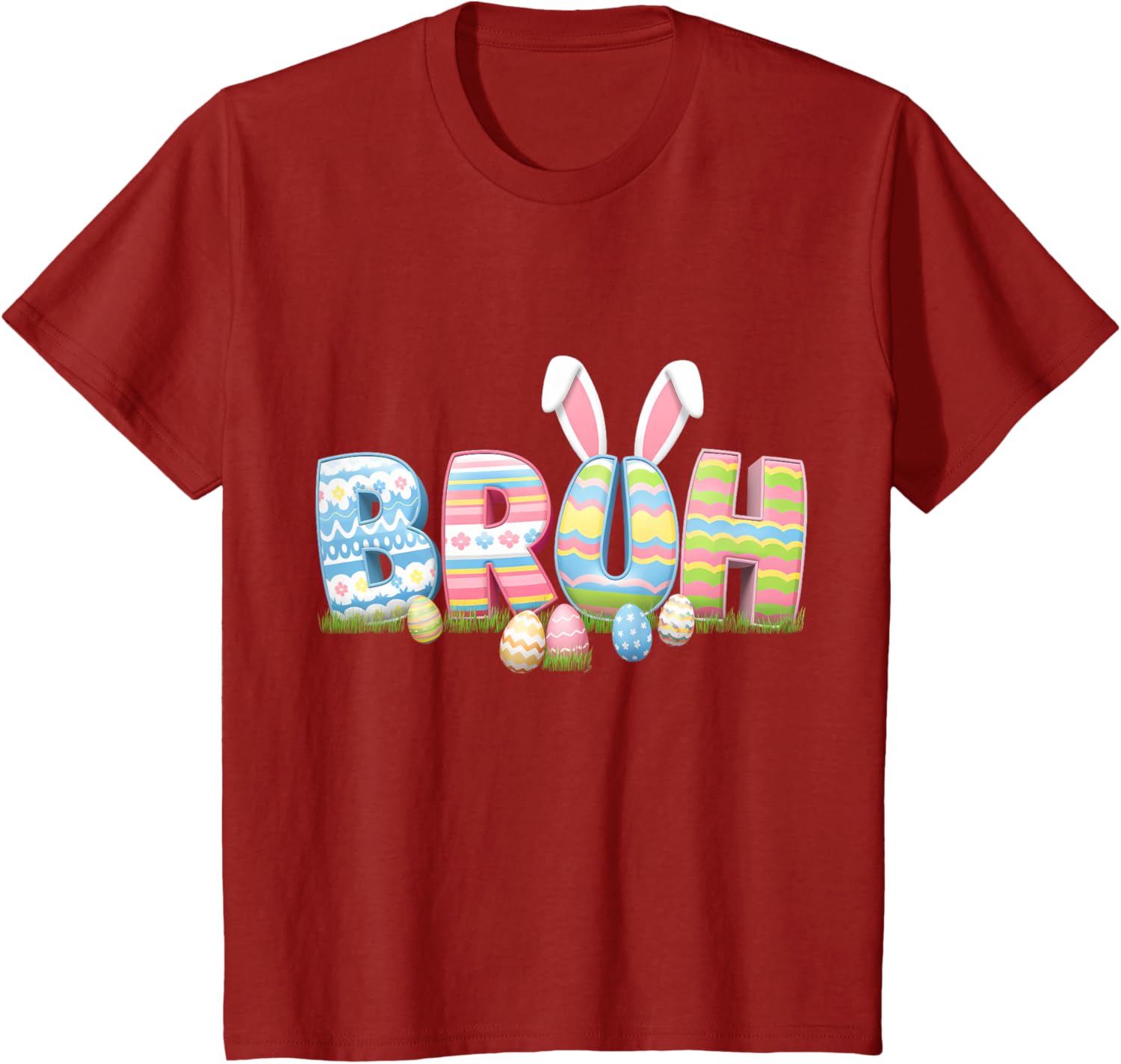 Bruh Easter Day Meme Funny Teen Boys Girl Egg Hunting Rabbit T-Shirt