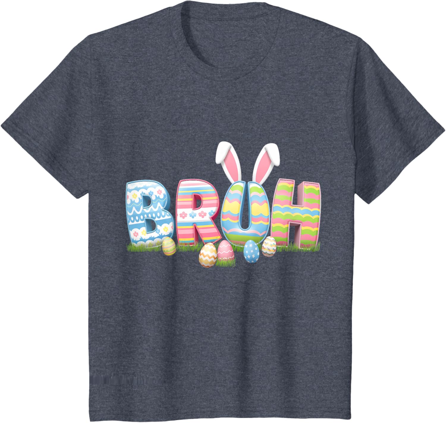 Bruh Easter Day Meme Funny Teen Boys Girl Egg Hunting Rabbit T-Shirt