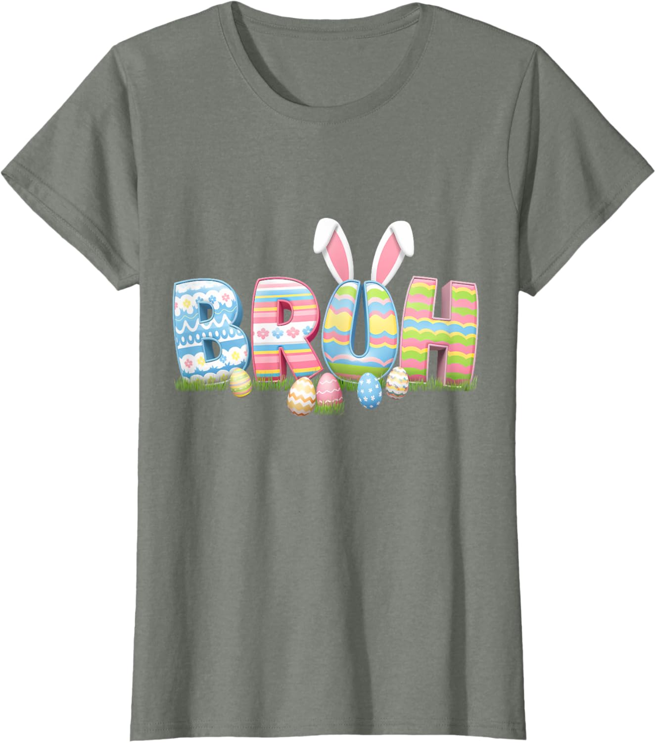 Bruh Easter Day Meme Funny Teen Boys Girl Egg Hunting Rabbit T-Shirt