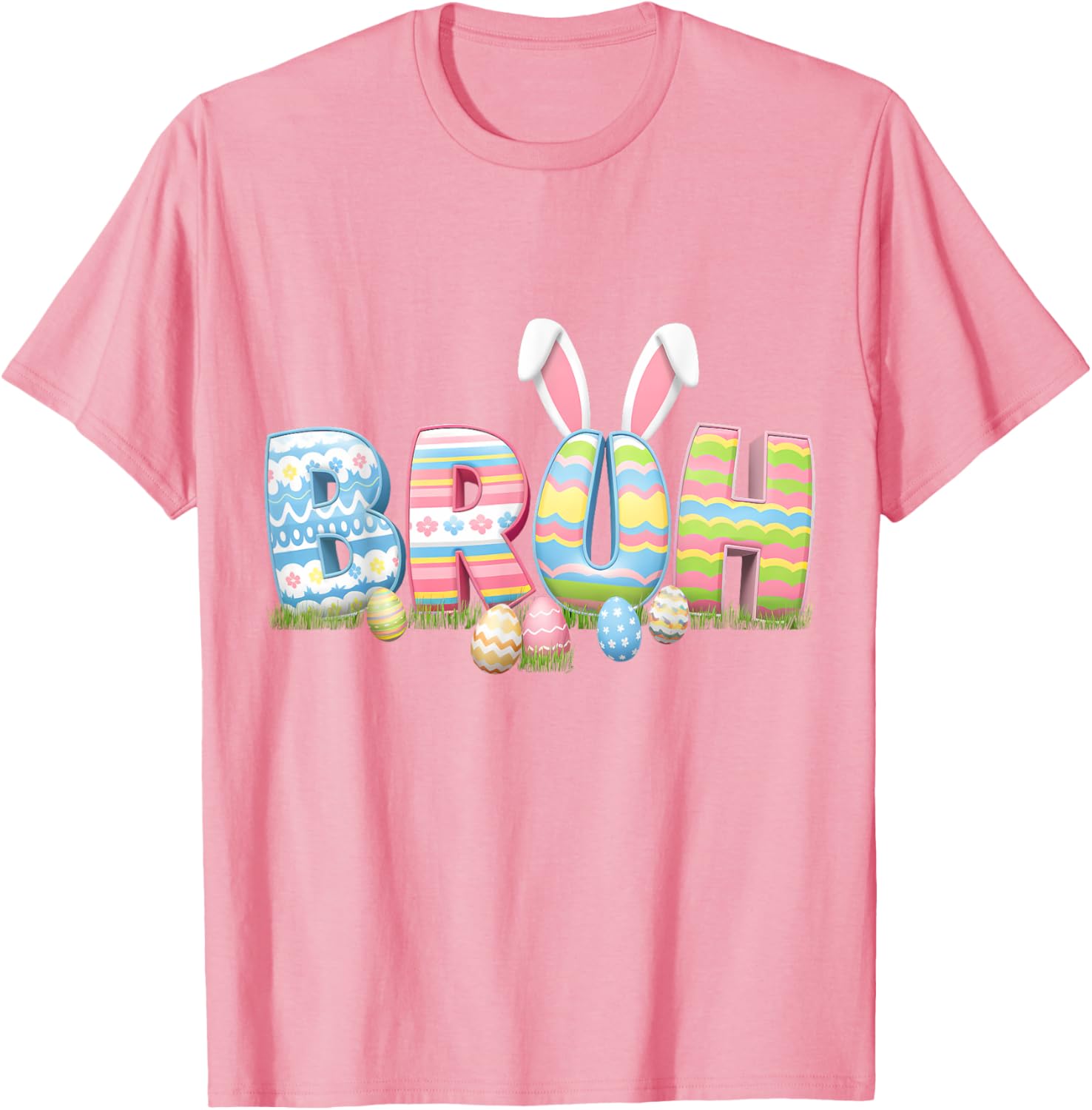 Bruh Easter Day Meme Funny Teen Boys Girl Egg Hunting Rabbit T-Shirt