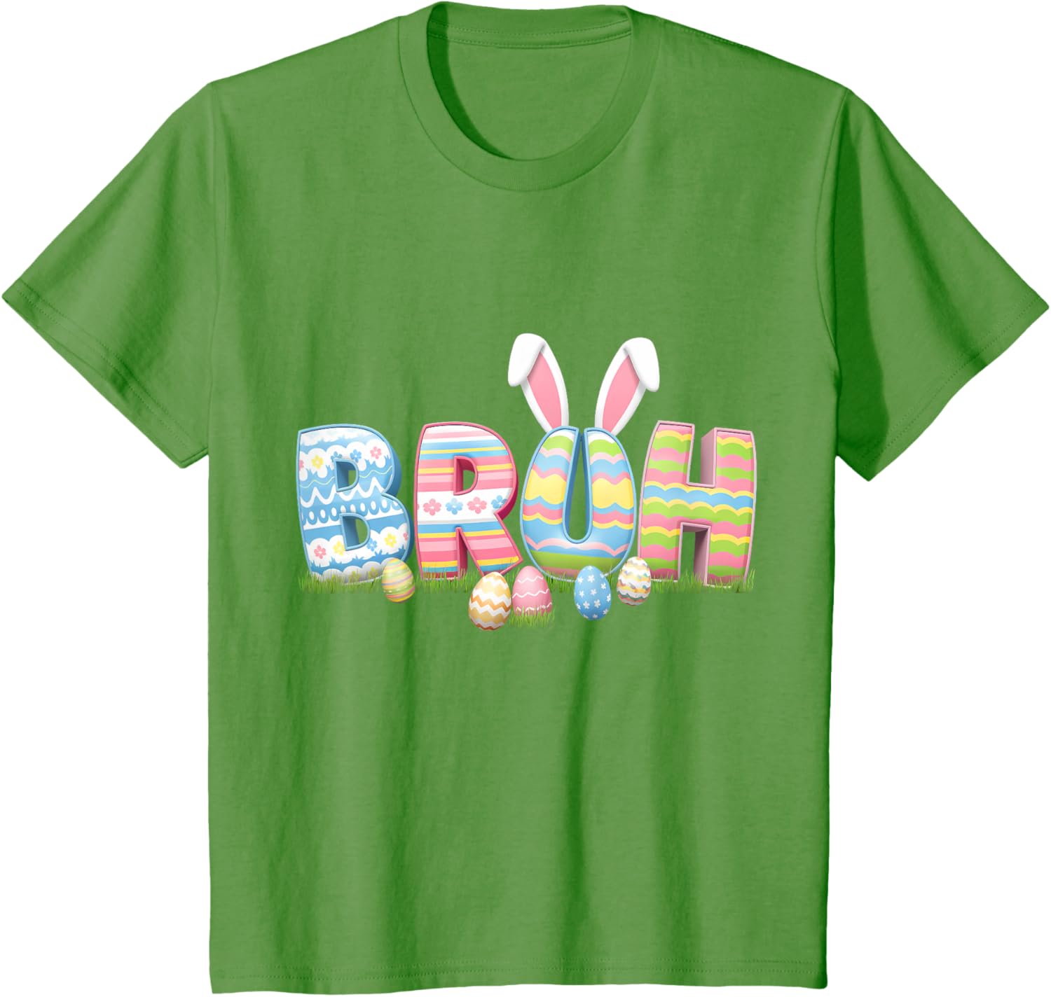 Bruh Easter Day Meme Funny Teen Boys Girl Egg Hunting Rabbit T-Shirt