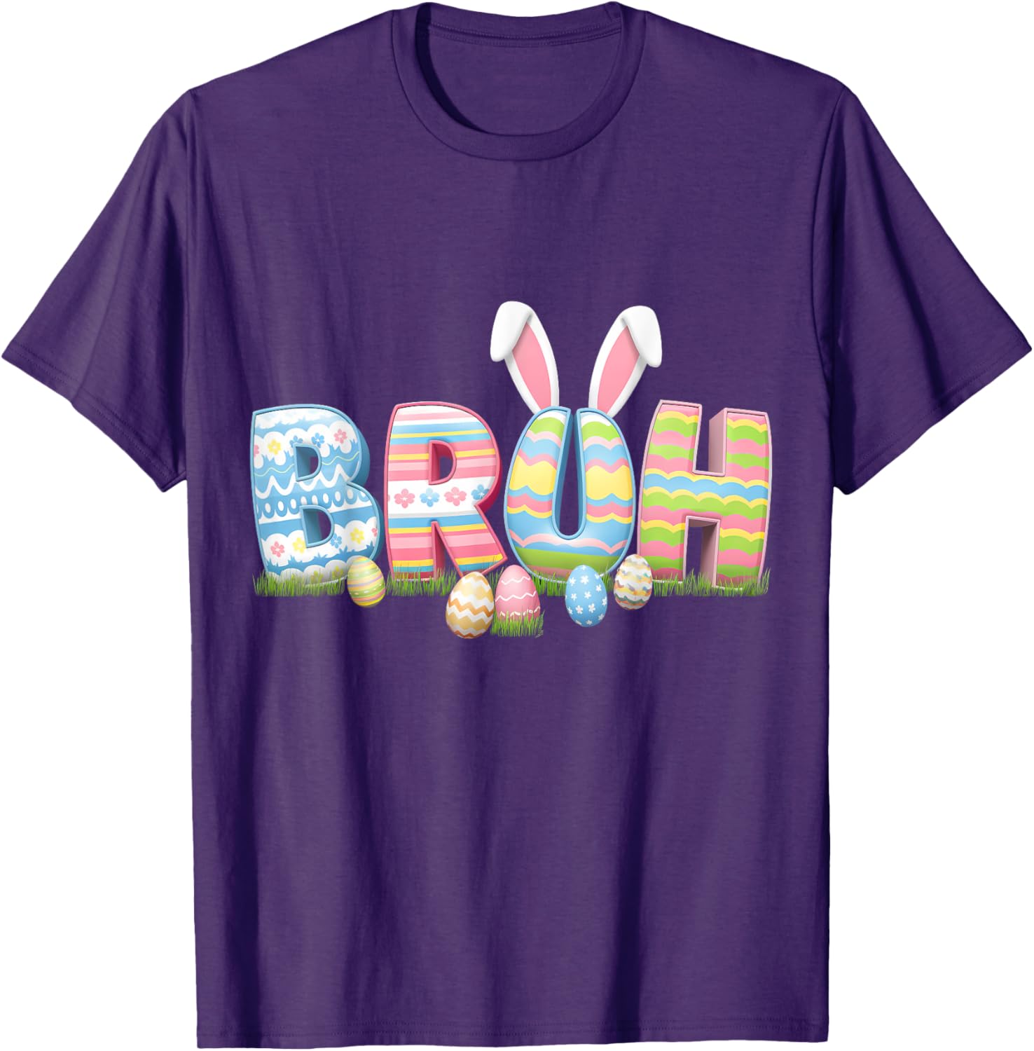 Bruh Easter Day Meme Funny Teen Boys Girl Egg Hunting Rabbit T-Shirt