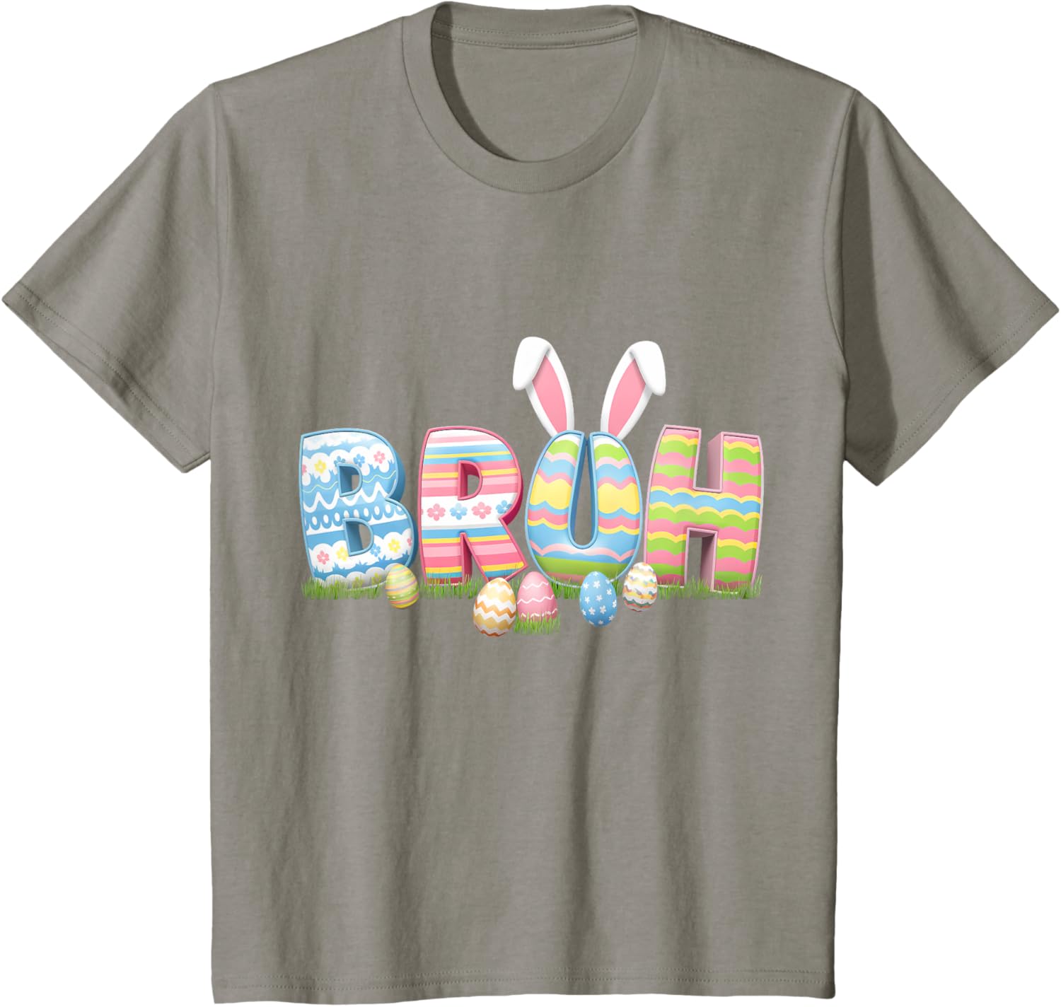 Bruh Easter Day Meme Funny Teen Boys Girl Egg Hunting Rabbit T-Shirt