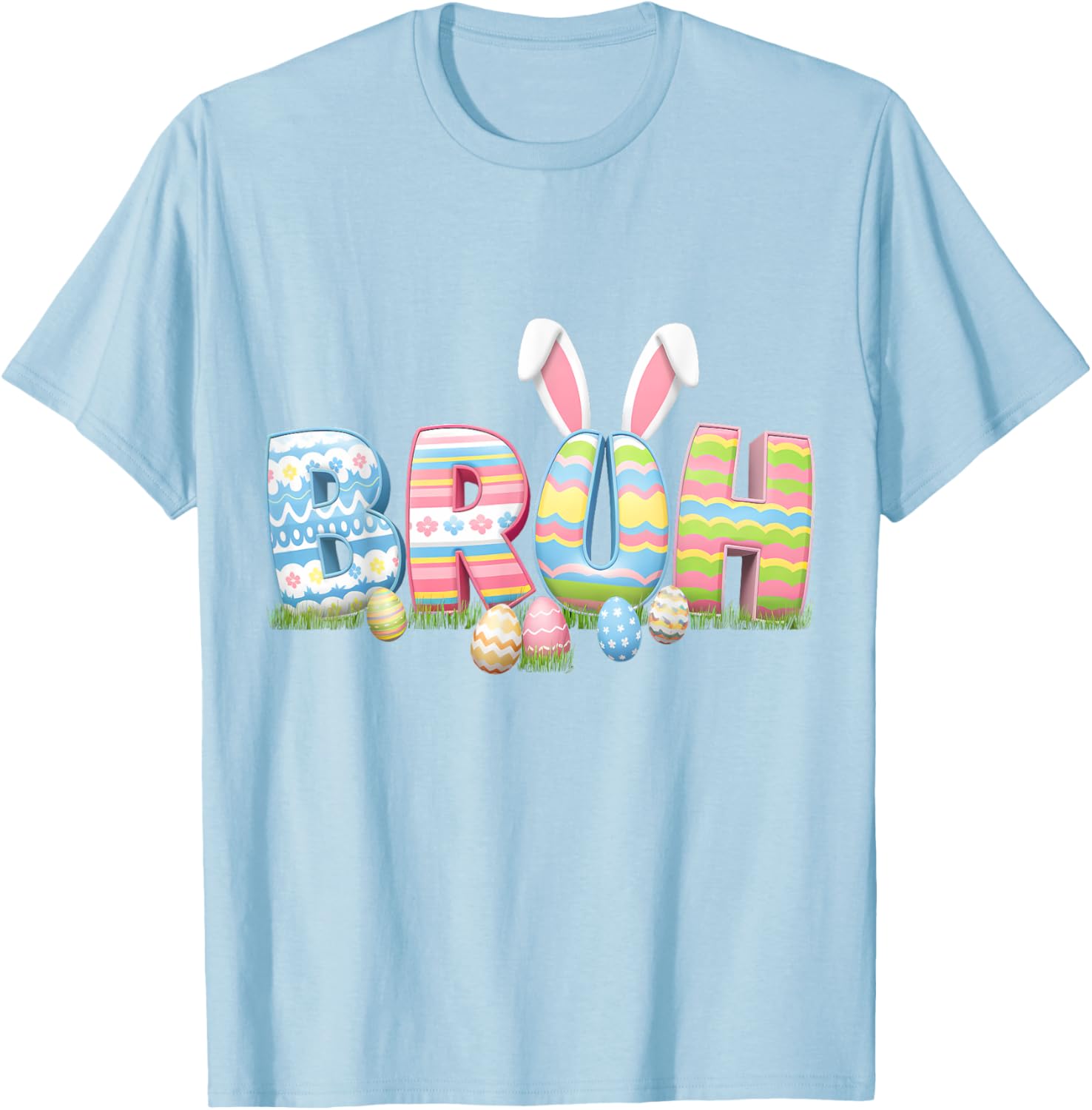 Bruh Easter Day Meme Funny Teen Boys Girl Egg Hunting Rabbit T-Shirt