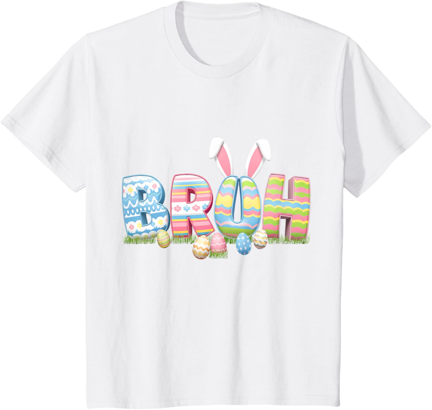 Bruh Easter Day Meme Funny Teen Boys Girl Egg Hunting Rabbit T-Shirt