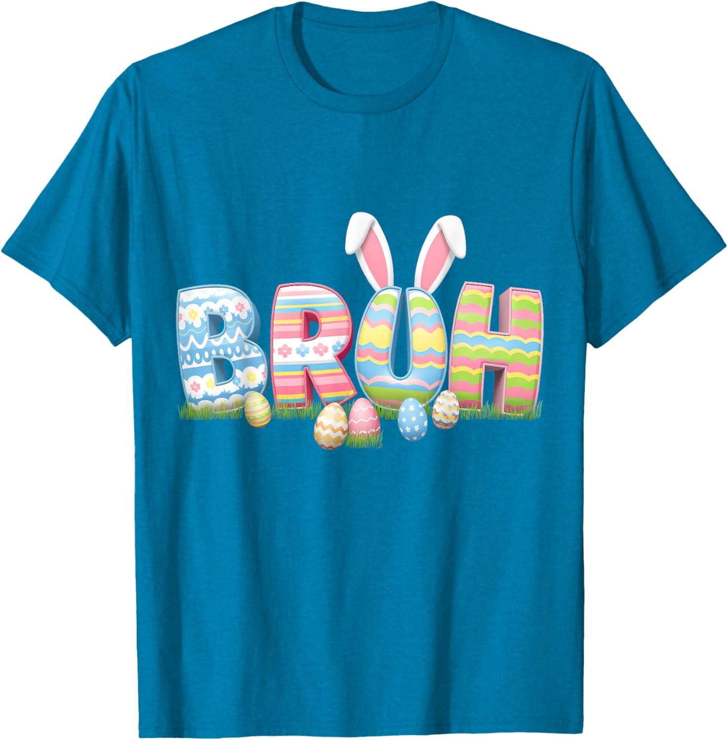 Bruh Easter Day Meme Funny Teen Boys Girl Egg Hunting Rabbit T-Shirt