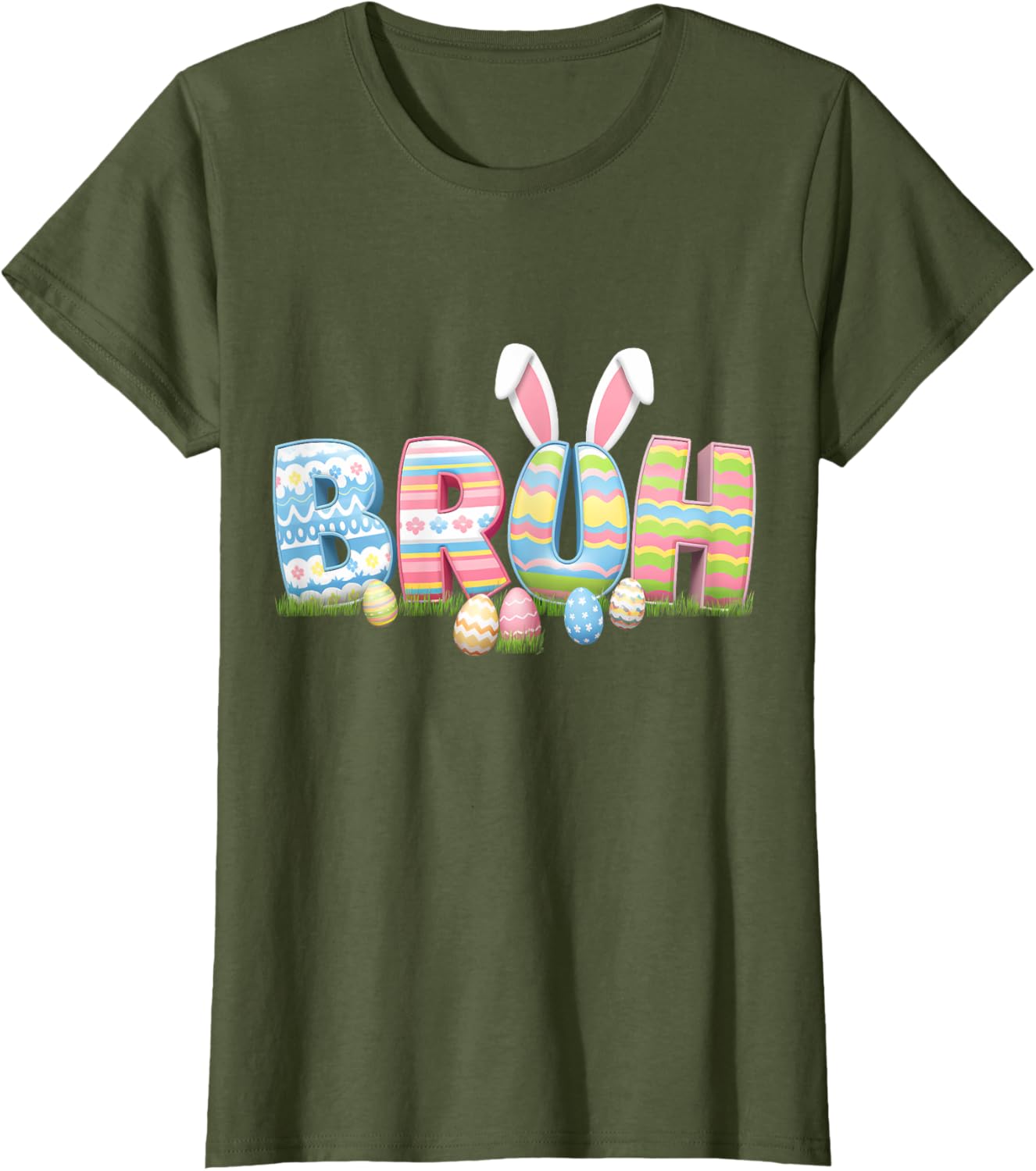 Bruh Easter Day Meme Funny Teen Boys Girl Egg Hunting Rabbit T-Shirt