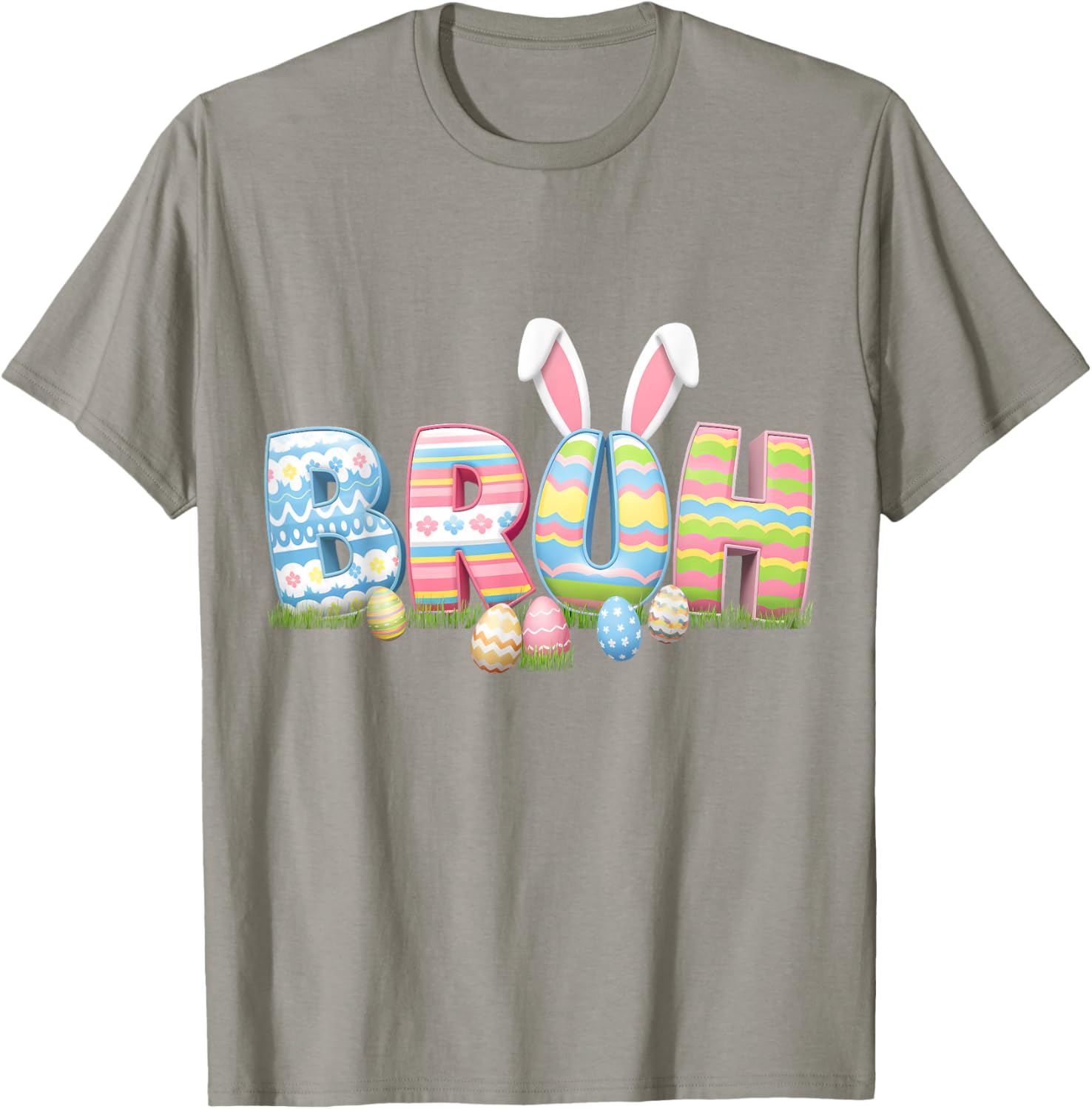 Bruh Easter Day Meme Funny Teen Boys Girl Egg Hunting Rabbit T-Shirt