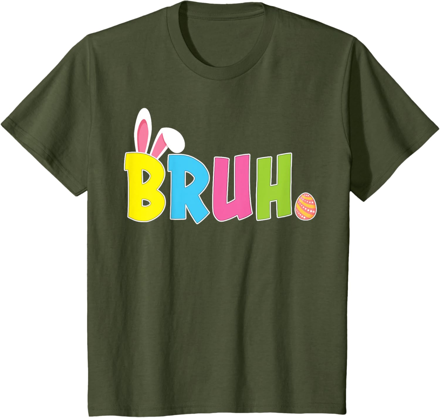 Bruh Funny Easter Day Bunny Teens Boys Girls T-Shirt