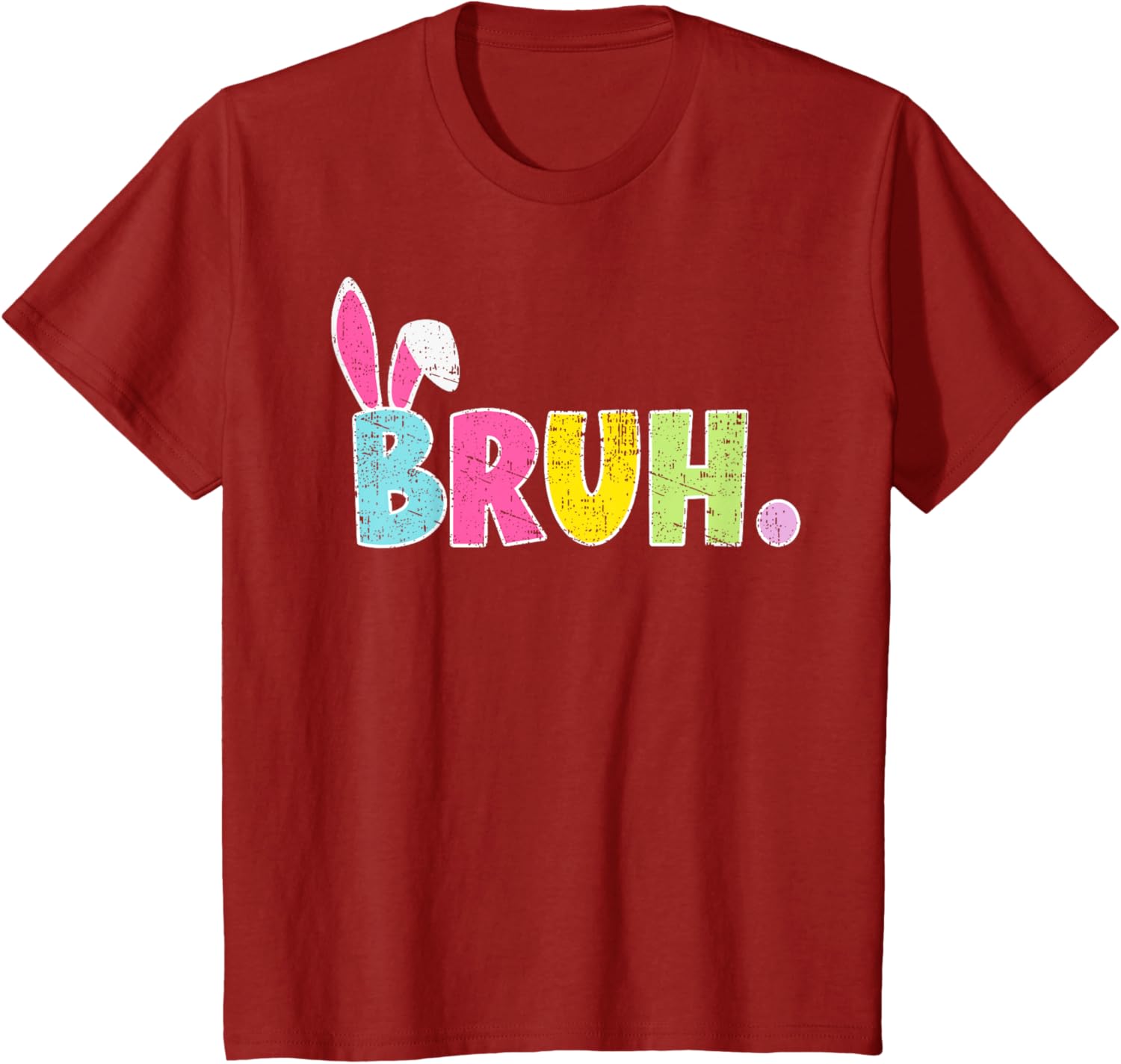 Bruh Happy Easter Bunny Spring Hunt Eggs Rabbit Funny Retro T-Shirt