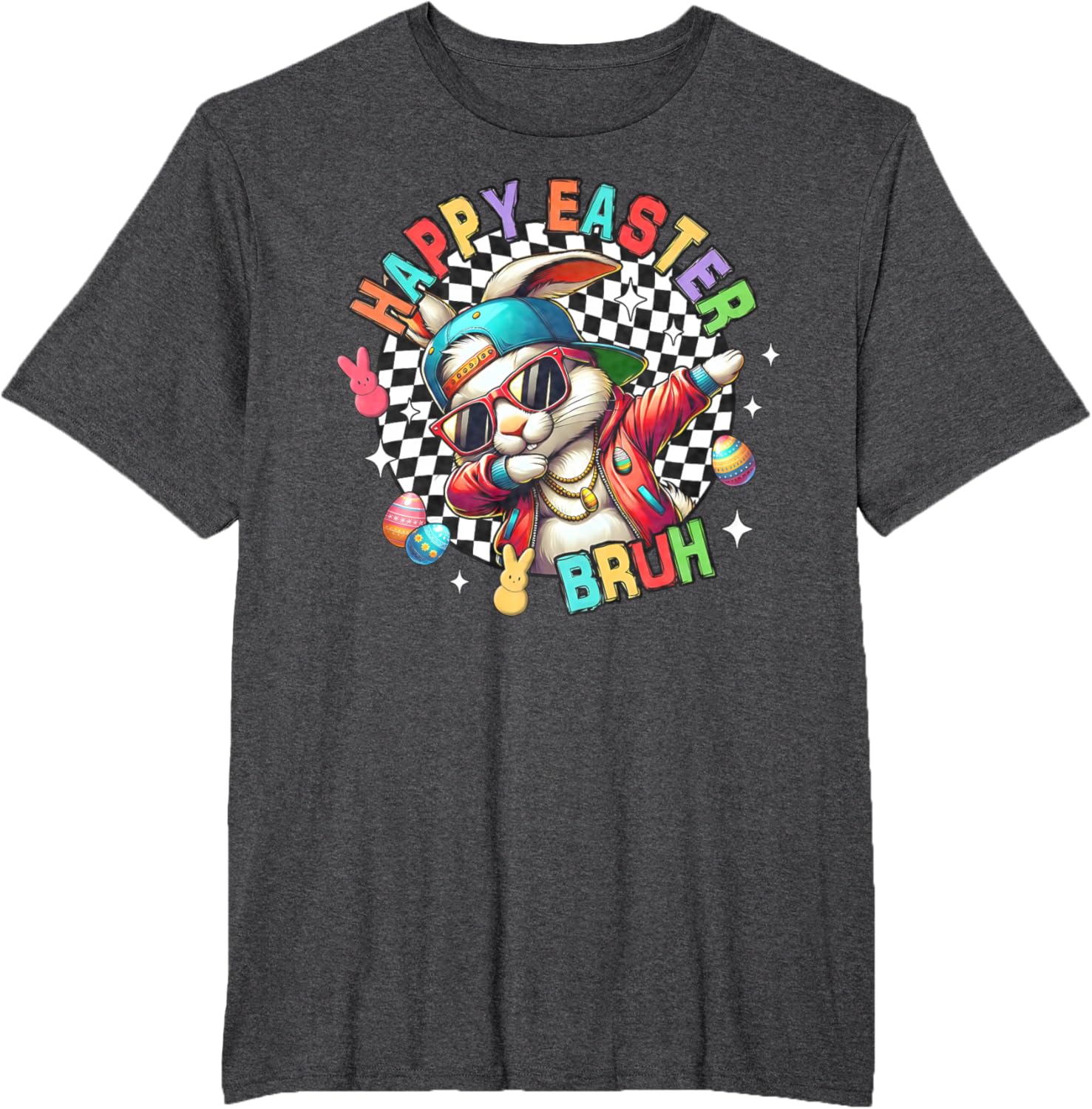 Bruh Happy Easter Dabbing Bunny Spring Egg Rabbit Sunglasses T-Shirt