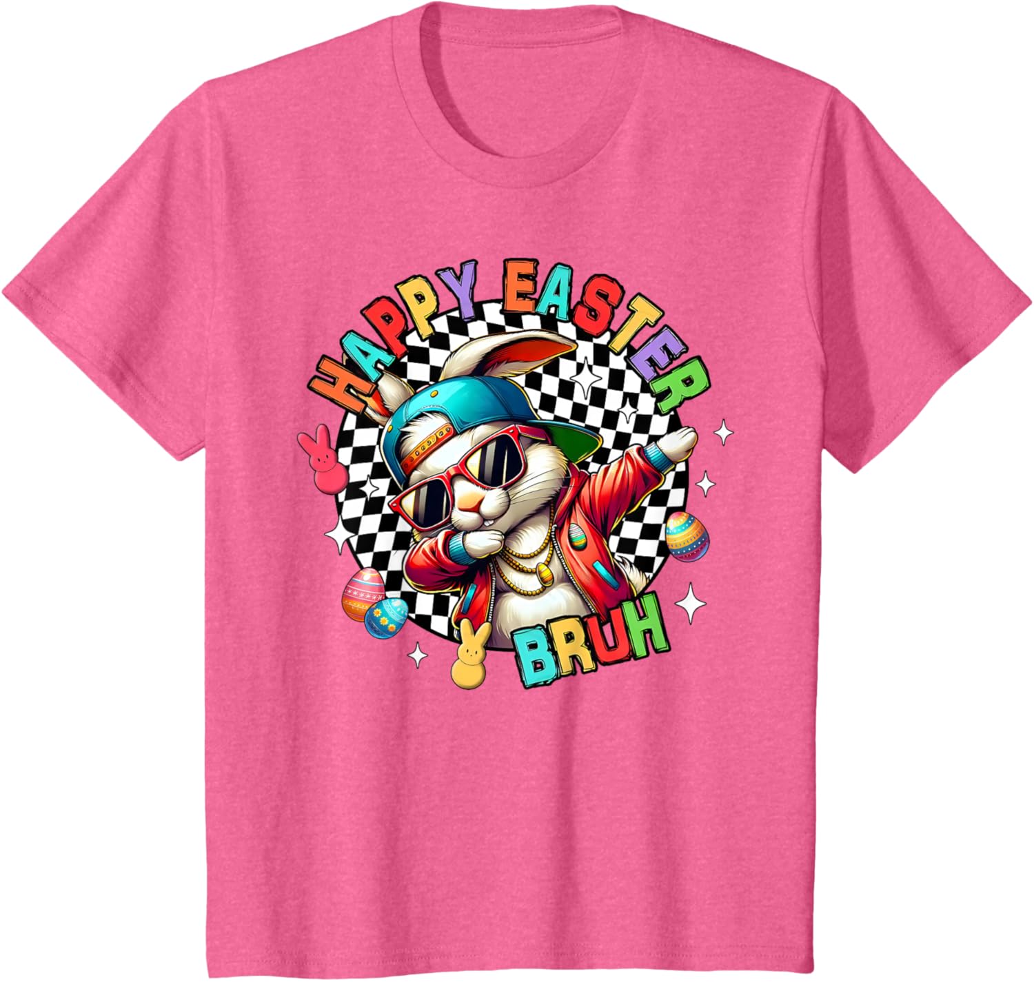 Bruh Happy Easter Dabbing Bunny Spring Egg Rabbit Sunglasses T-Shirt