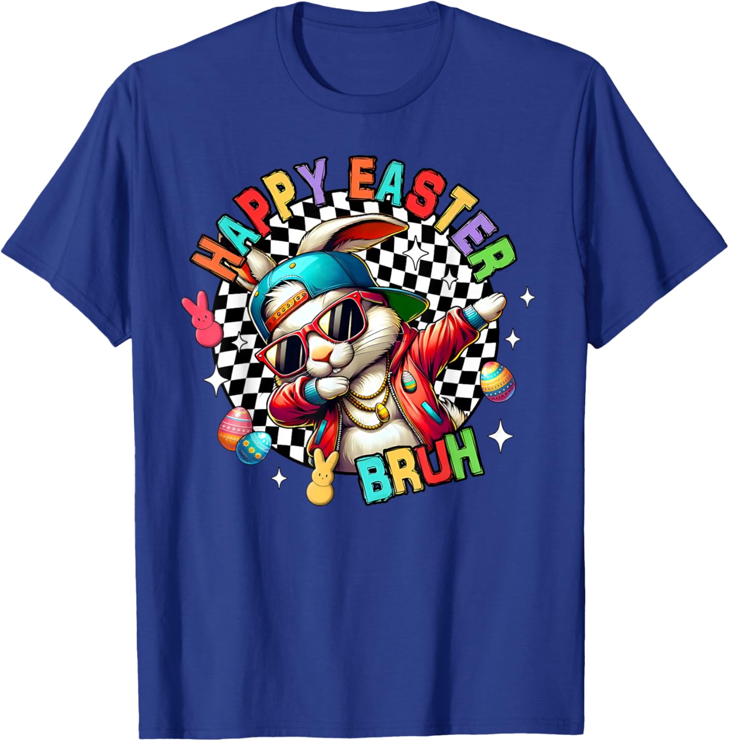 Bruh Happy Easter Dabbing Bunny Spring Egg Rabbit Sunglasses T-Shirt