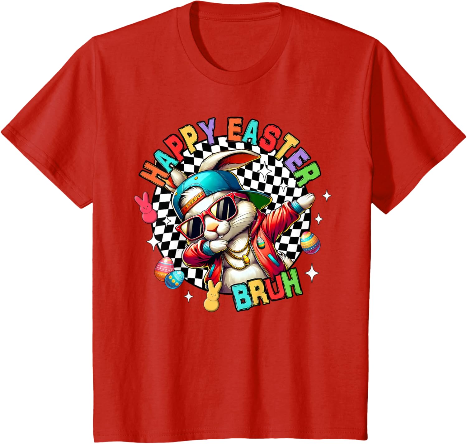 Bruh Happy Easter Dabbing Bunny Spring Egg Rabbit Sunglasses T-Shirt