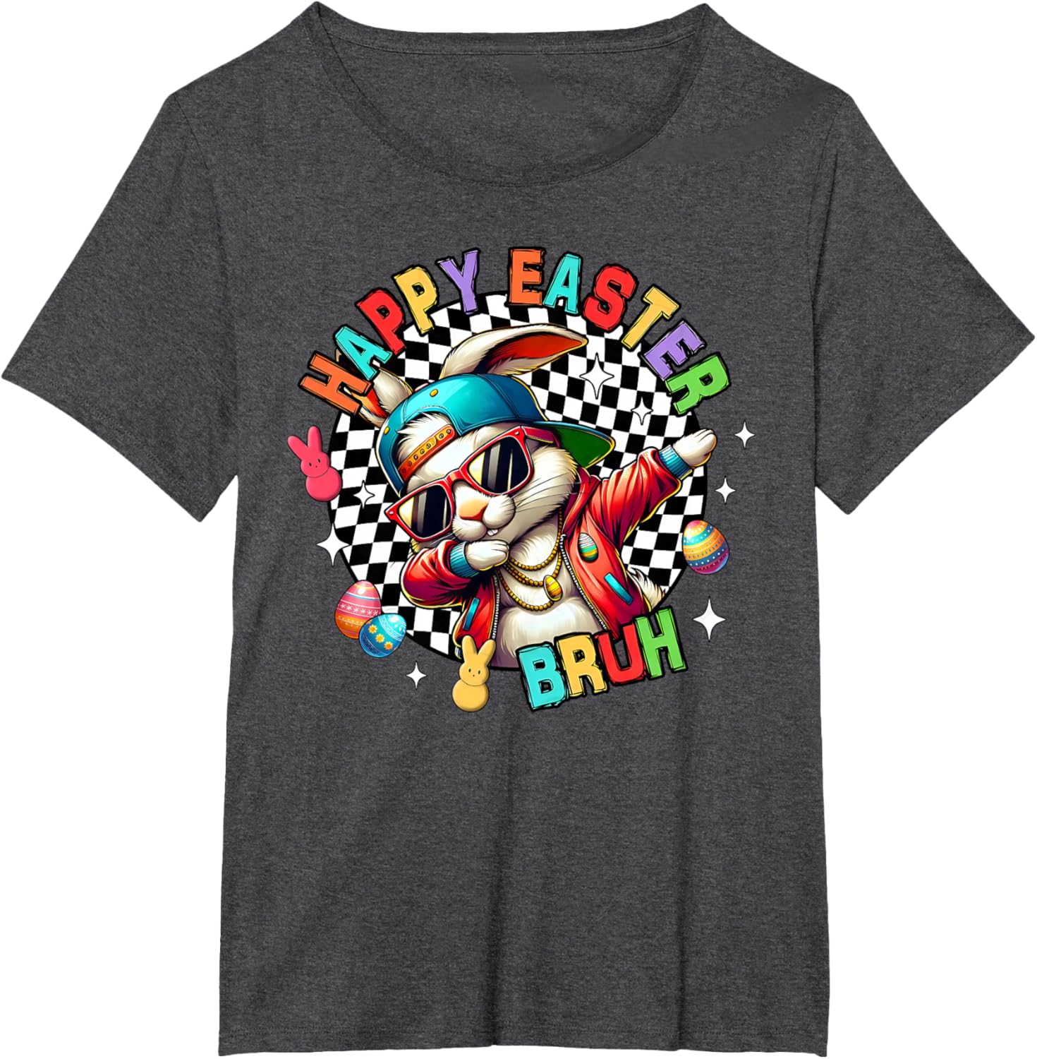 Bruh Happy Easter Dabbing Bunny Spring Egg Rabbit Sunglasses T-Shirt