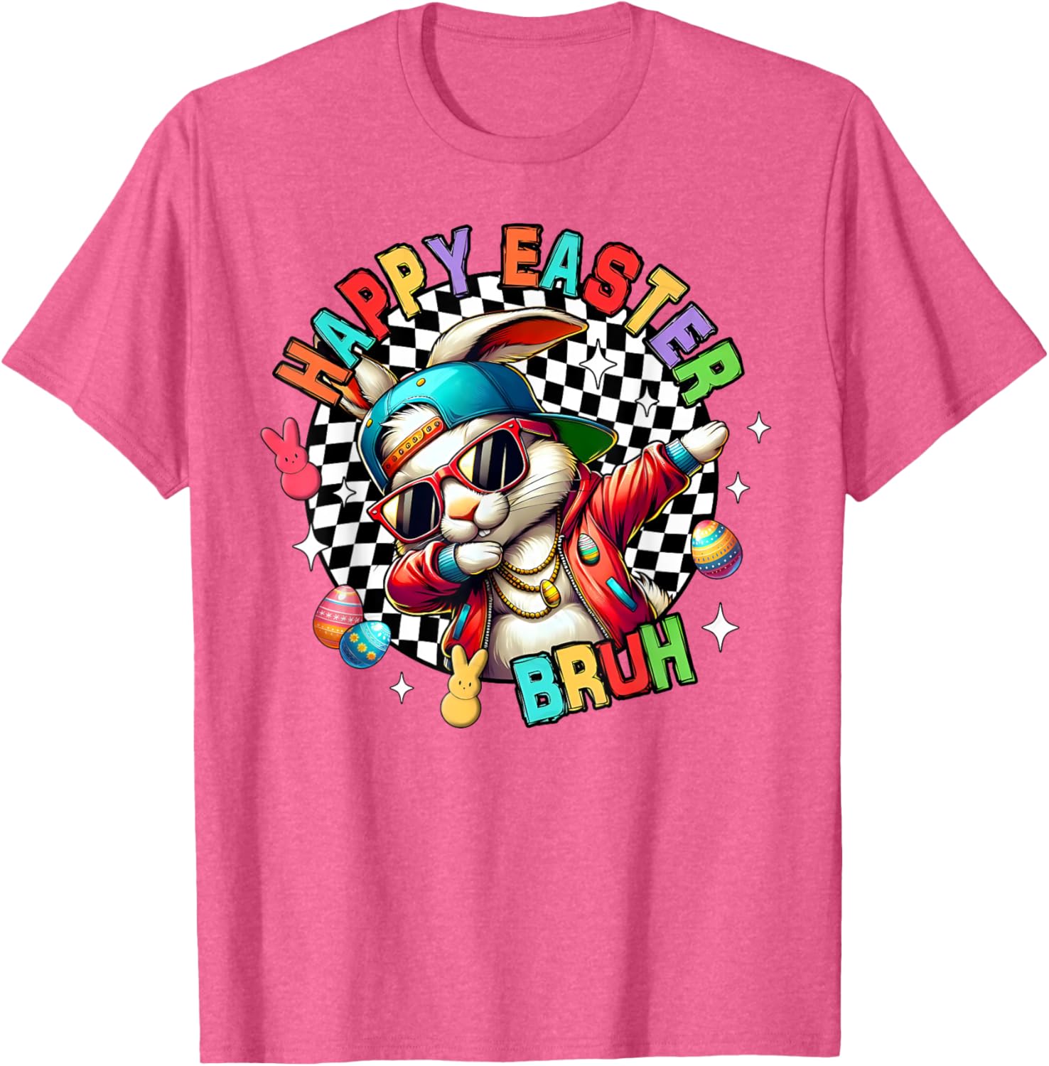 Bruh Happy Easter Dabbing Bunny Spring Egg Rabbit Sunglasses T-Shirt