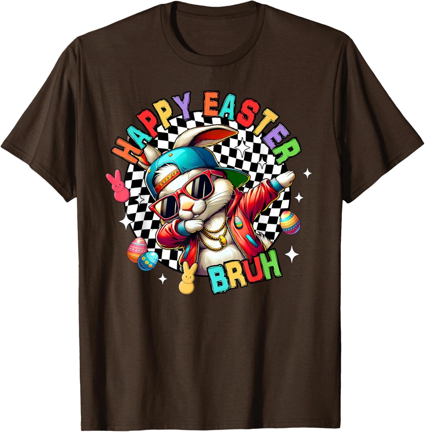 Bruh Happy Easter Dabbing Bunny Spring Egg Rabbit Sunglasses T-Shirt