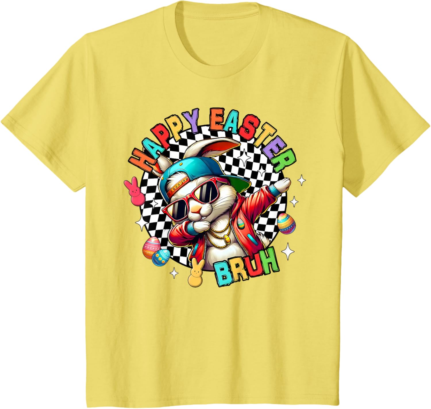 Bruh Happy Easter Dabbing Bunny Spring Egg Rabbit Sunglasses T-Shirt