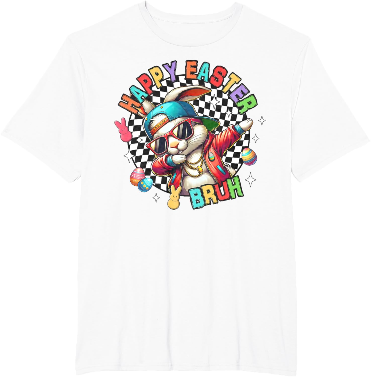 Bruh Happy Easter Dabbing Bunny Spring Egg Rabbit Sunglasses T-Shirt