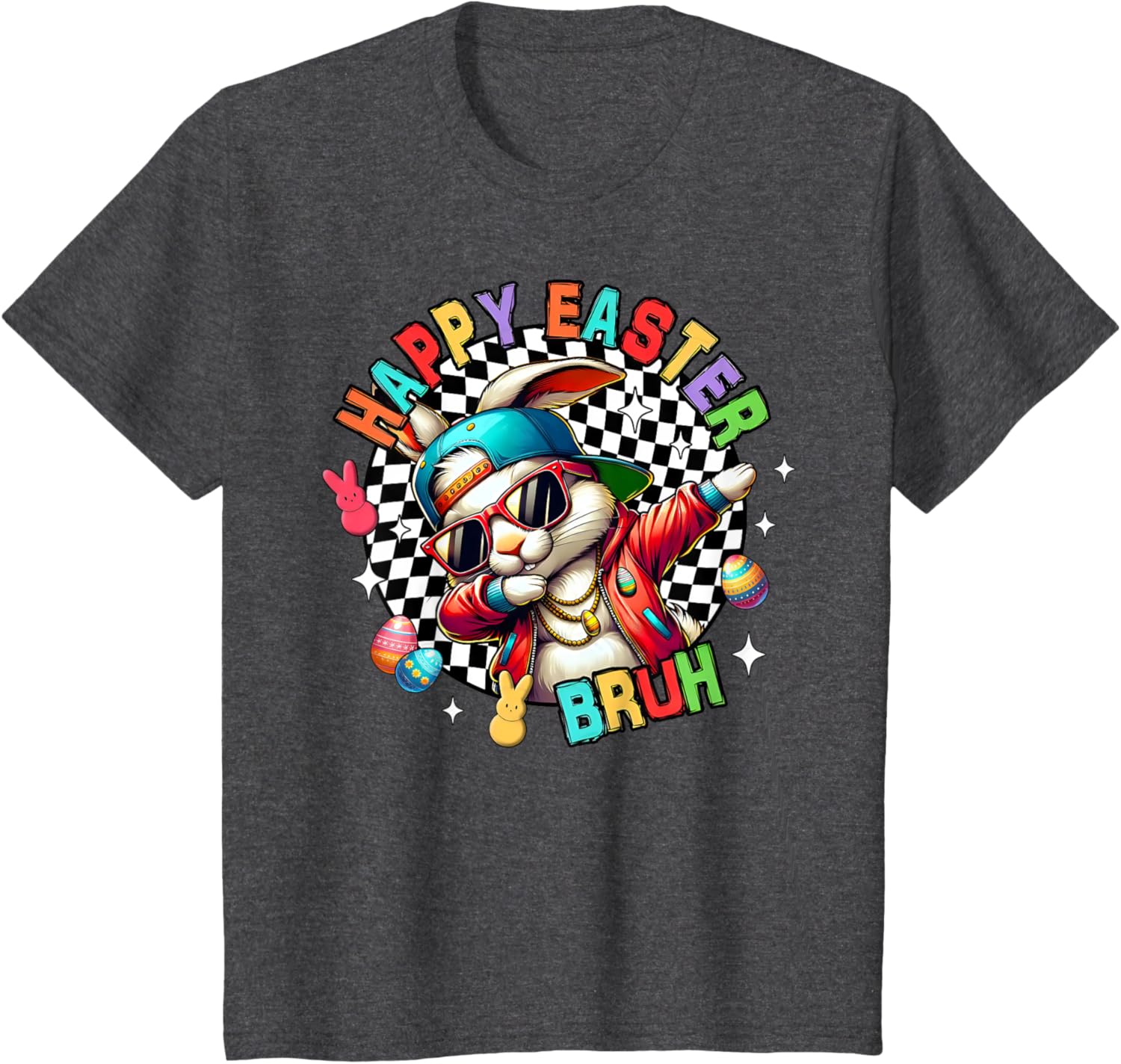 Bruh Happy Easter Dabbing Bunny Spring Egg Rabbit Sunglasses T-Shirt