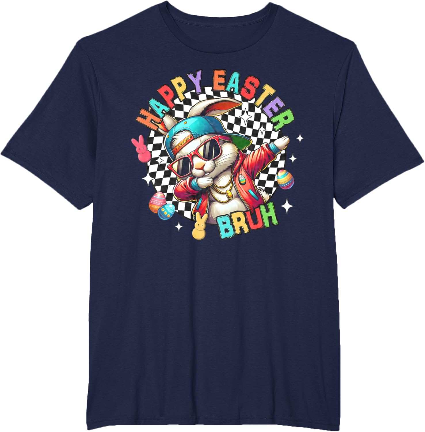 Bruh Happy Easter Dabbing Bunny Spring Egg Rabbit Sunglasses T-Shirt