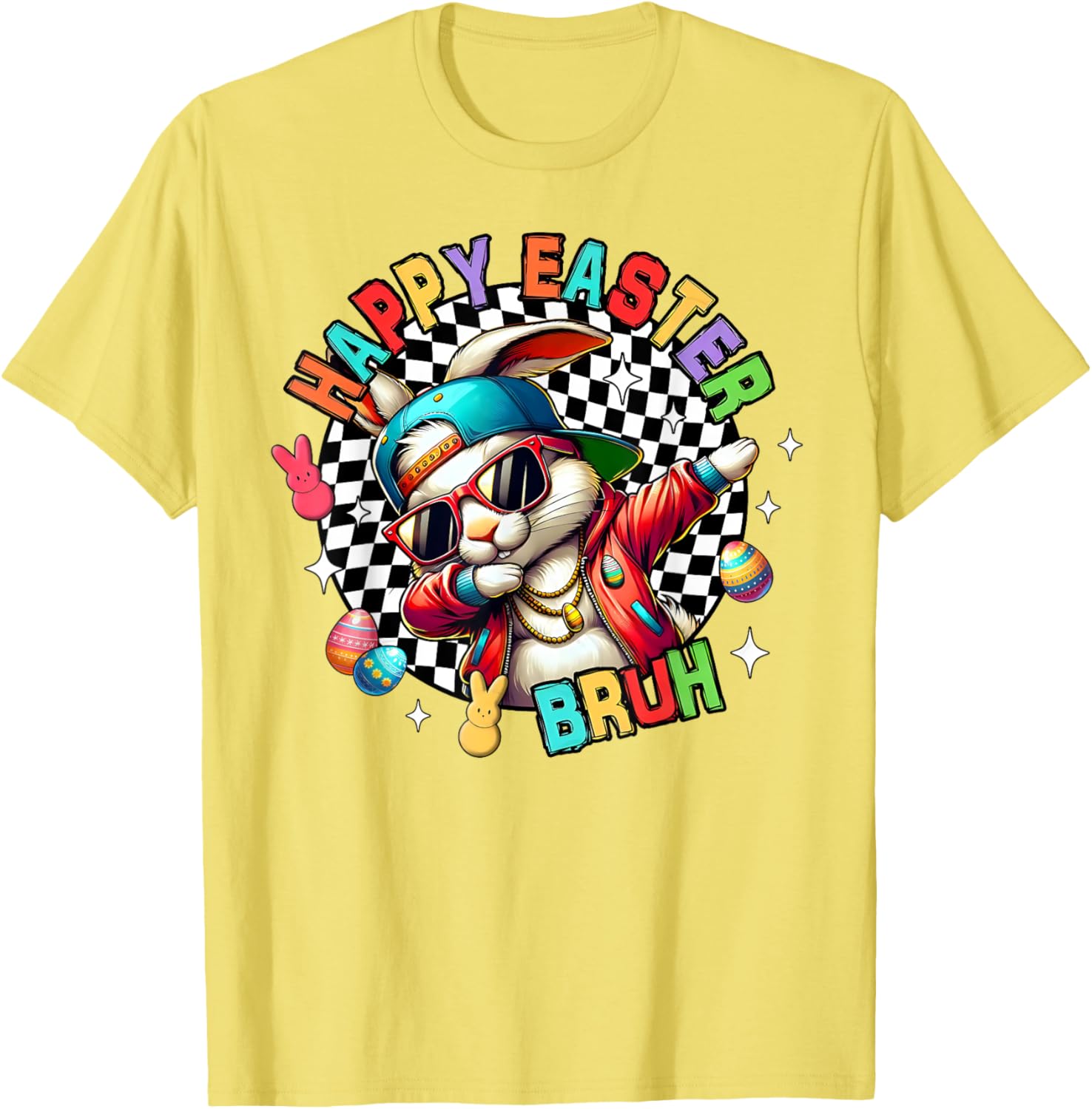 Bruh Happy Easter Dabbing Bunny Spring Egg Rabbit Sunglasses T-Shirt