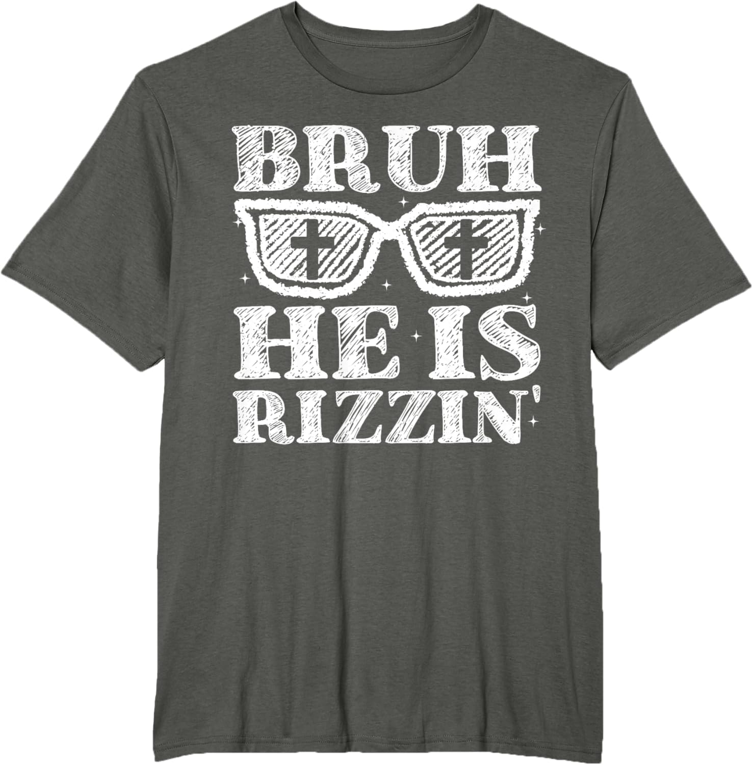 Bruh He Is Rizzin' Bro Greeting Teens Boys Easter Day T-Shirt