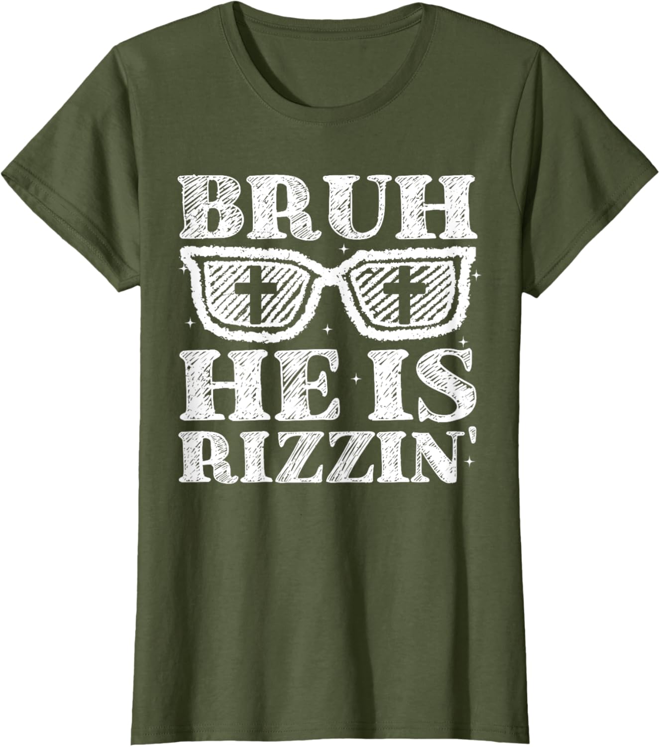 Bruh He Is Rizzin' Bro Greeting Teens Boys Easter Day T-Shirt