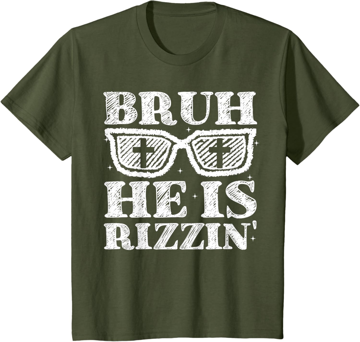 Bruh He Is Rizzin' Bro Greeting Teens Boys Easter Day T-Shirt