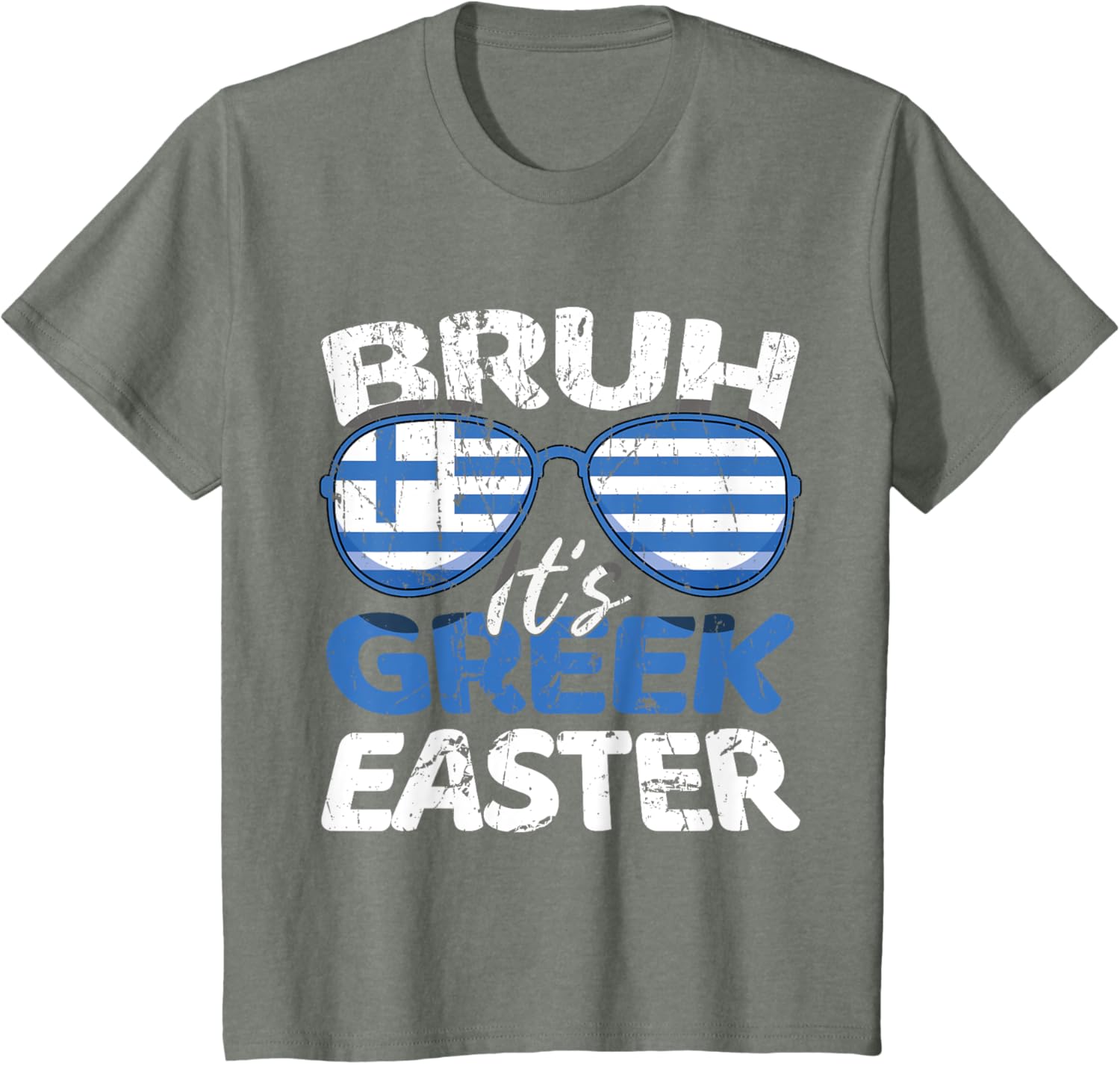 Bruh It's Greek Easter Sunday Greece Flag Greek Easter T-Shirt