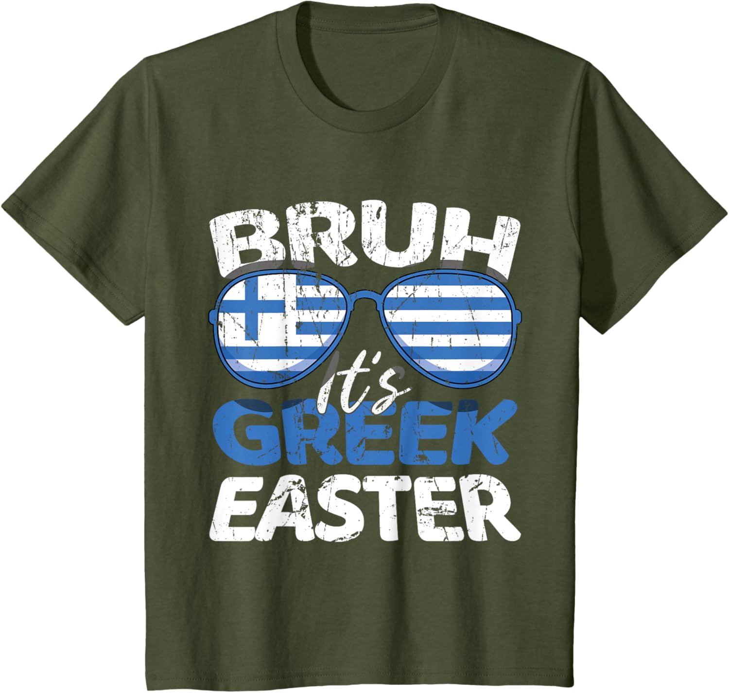 Bruh It's Greek Easter Sunday Greece Flag Greek Easter T-Shirt