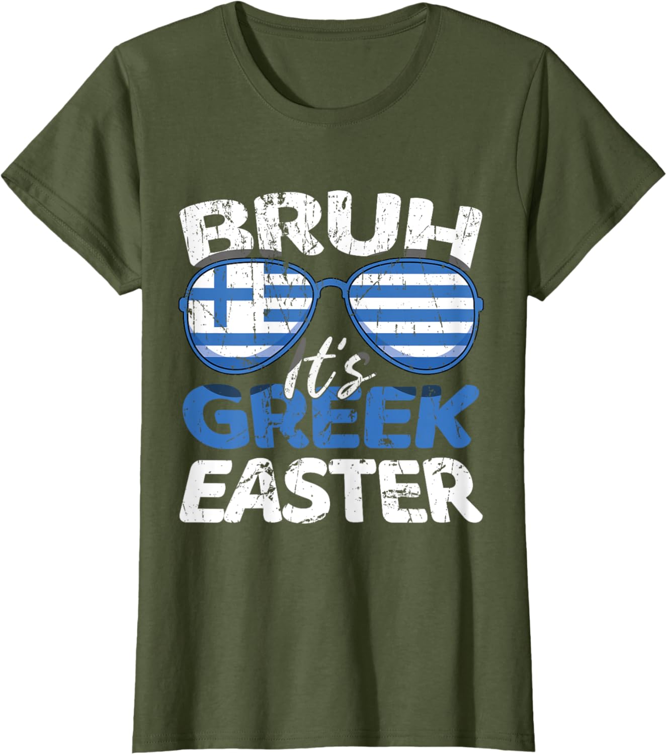 Bruh It's Greek Easter Sunday Greece Flag Greek Easter T-Shirt