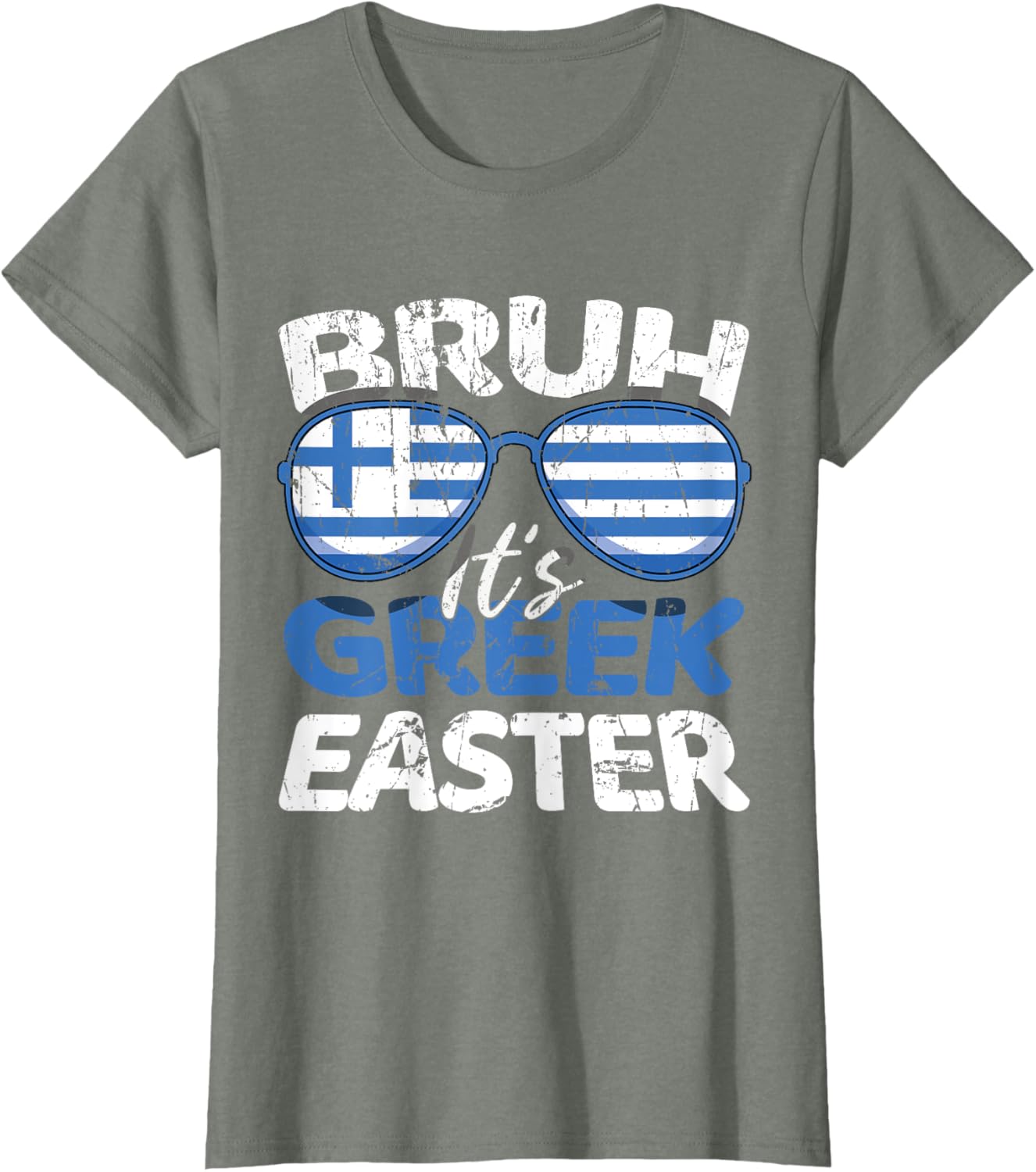 Bruh It's Greek Easter Sunday Greece Flag Greek Easter T-Shirt