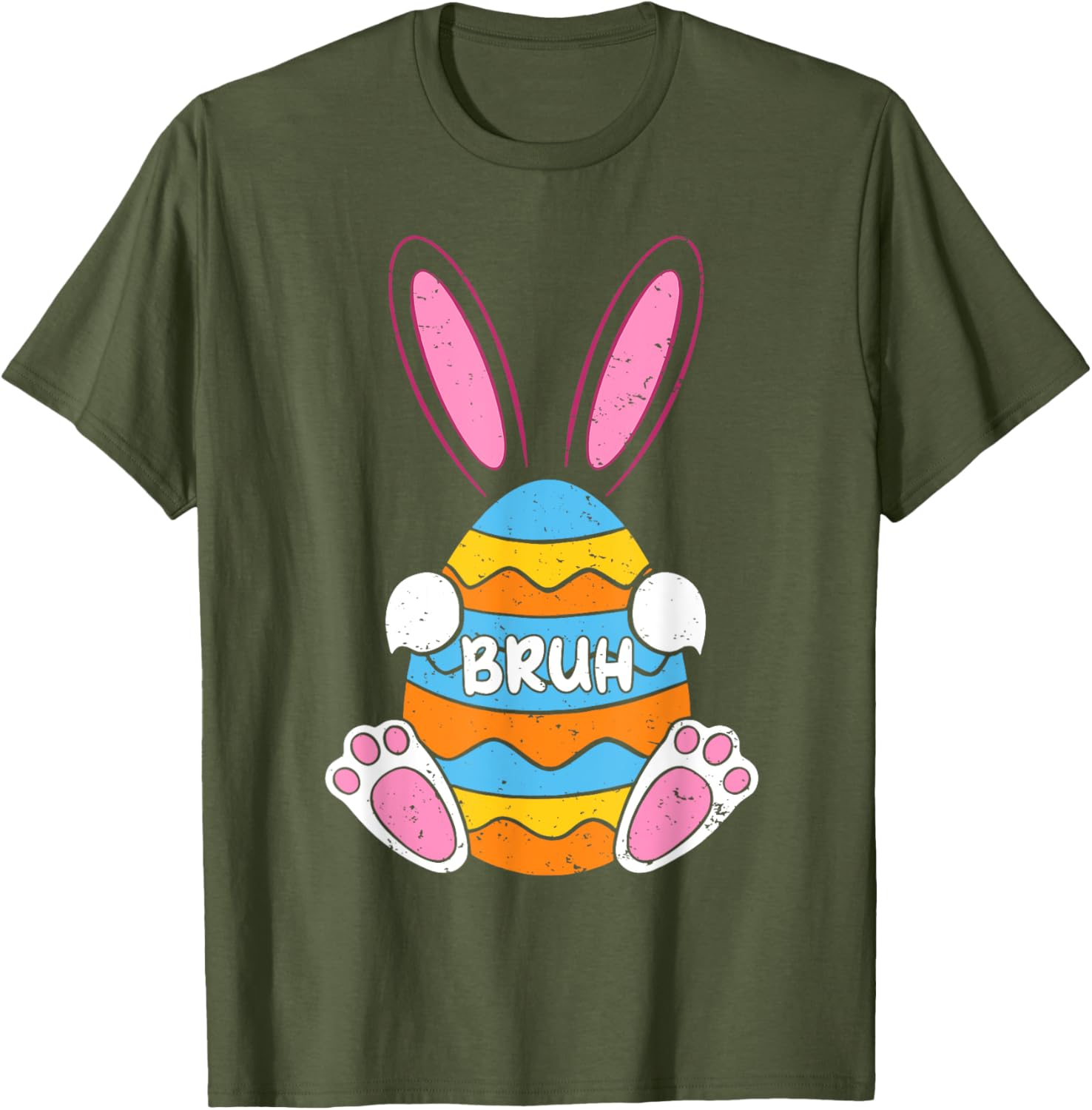 Bruh Meme Bunny Easter Ear Funny Easter Day Teens Boys Kids T-Shirt