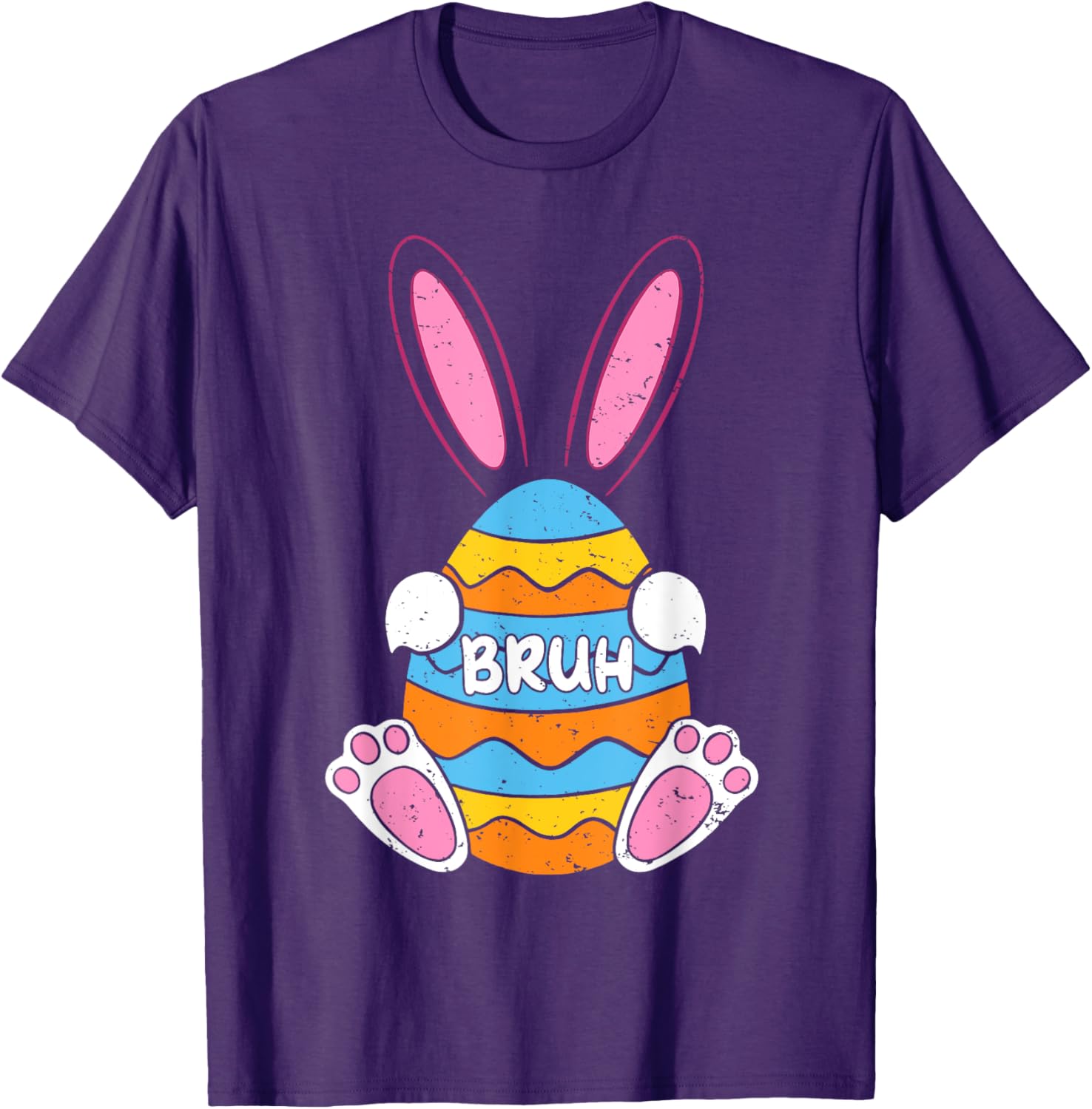 Bruh Meme Bunny Easter Ear Funny Easter Day Teens Boys Kids T-Shirt