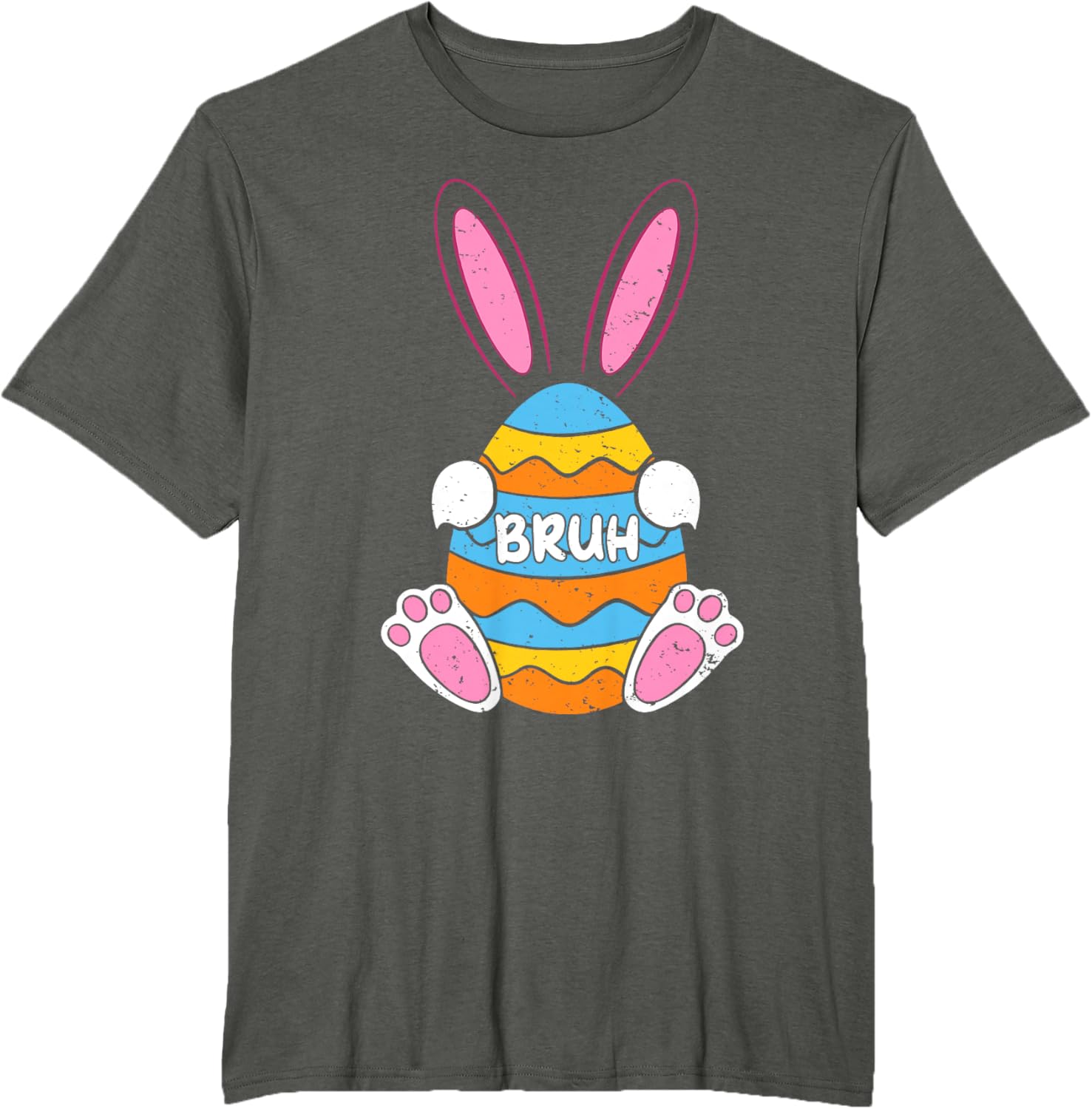 Bruh Meme Bunny Easter Ear Funny Easter Day Teens Boys Kids T-Shirt