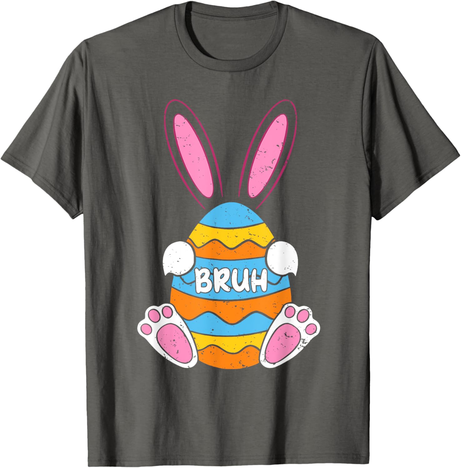 Bruh Meme Bunny Easter Ear Funny Easter Day Teens Boys Kids T-Shirt