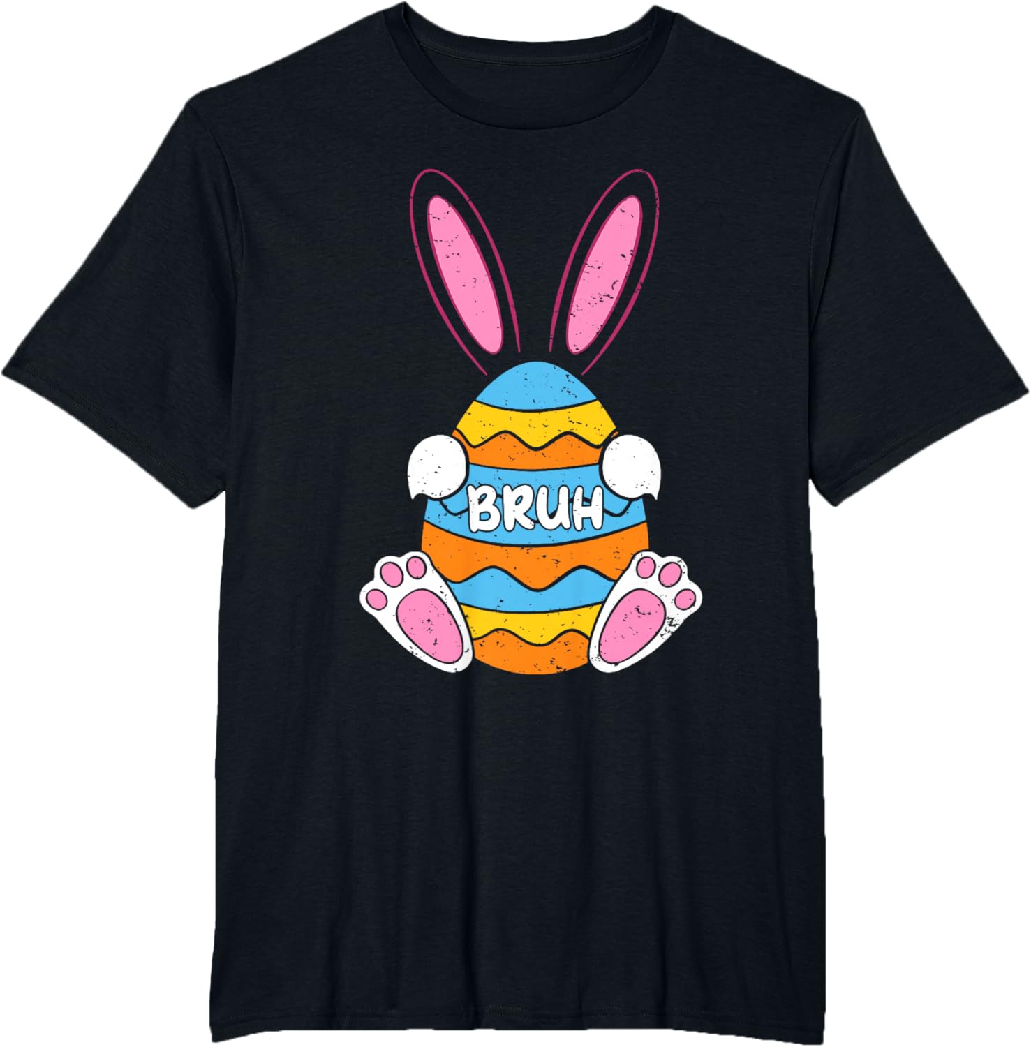 Bruh Meme Bunny Easter Ear Funny Easter Day Teens Boys Kids T-Shirt