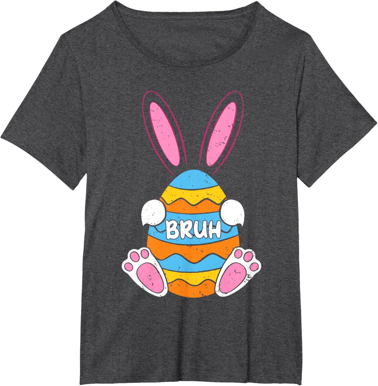 Bruh Meme Bunny Easter Ear Funny Easter Day Teens Boys Kids T-Shirt