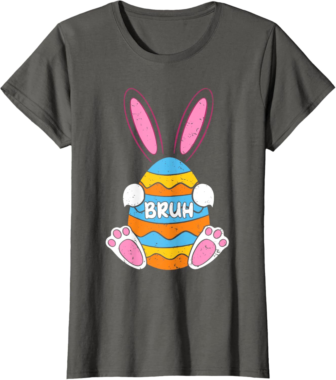 Bruh Meme Bunny Easter Ear Funny Easter Day Teens Boys Kids T-Shirt