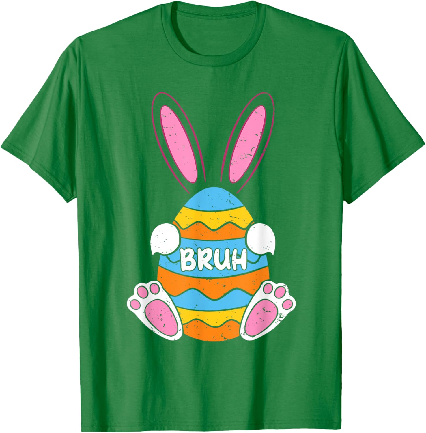 Bruh Meme Bunny Easter Ear Funny Easter Day Teens Boys Kids T-Shirt