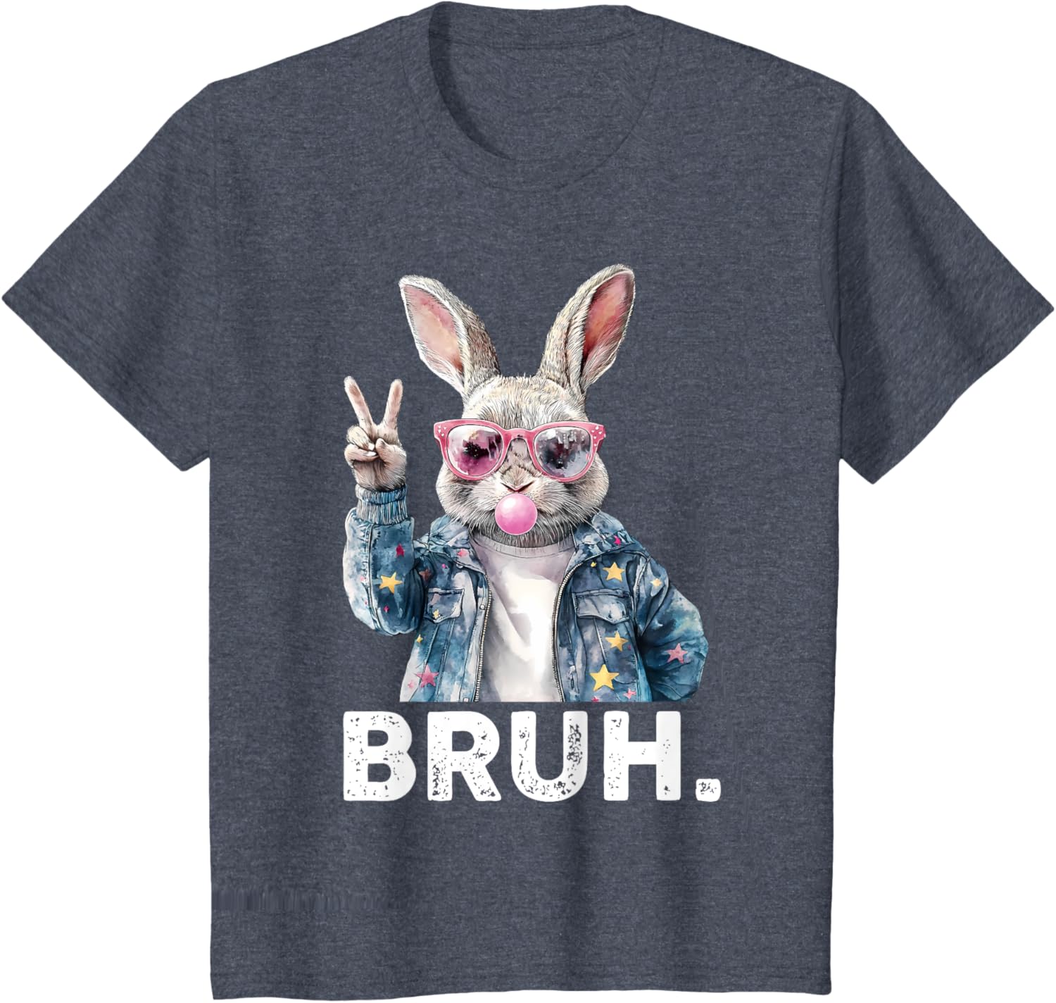 Bruh Meme Easter Bunny Blow Bubble Gum Sunglasses Boys Kids T-Shirt